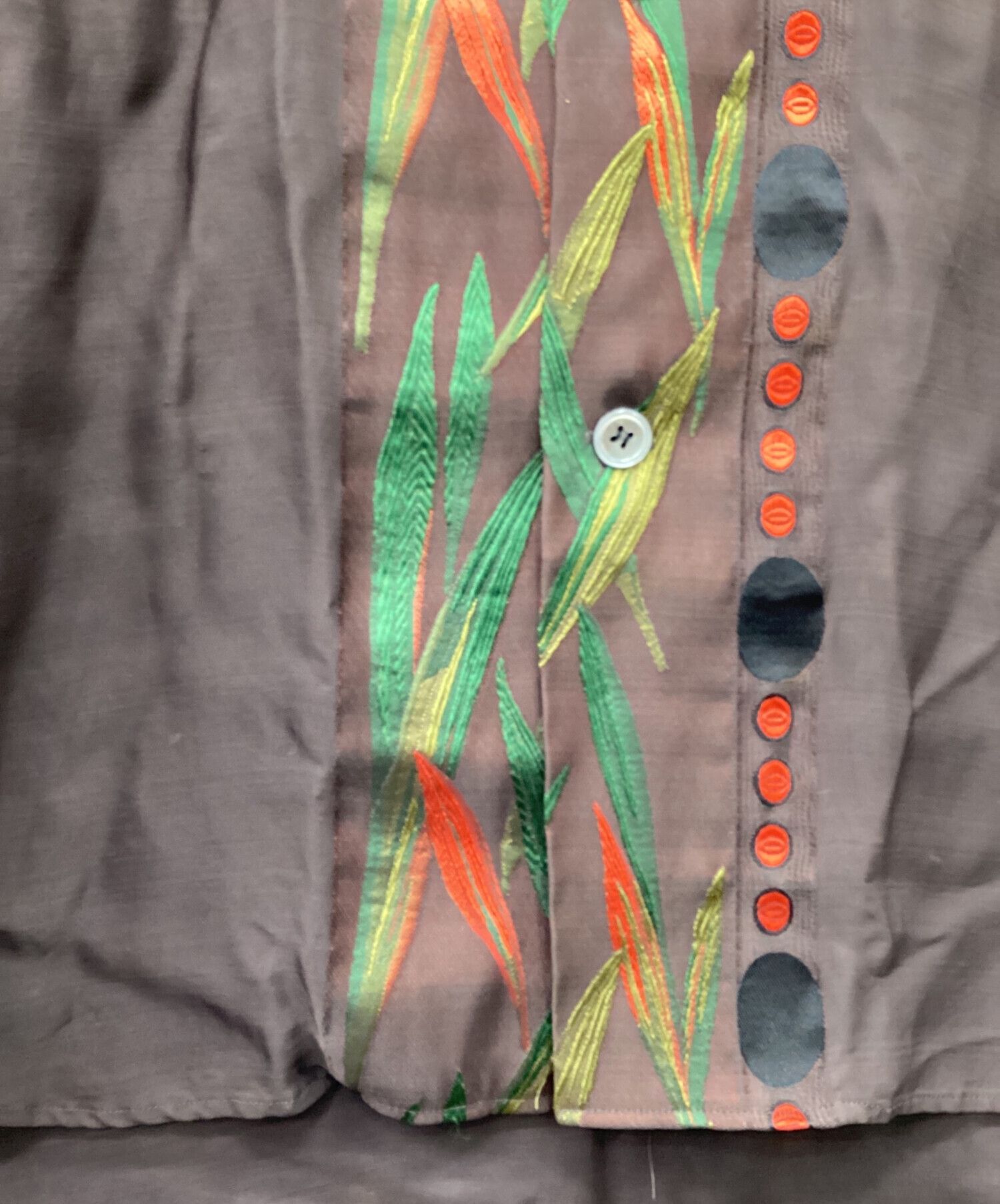 Yohji Yamamoto Yohji Yamamoto 97AW Rayon Grass Embroidered Shirt Size US M / EU 48-50 / 2 - 8 Thumbnail