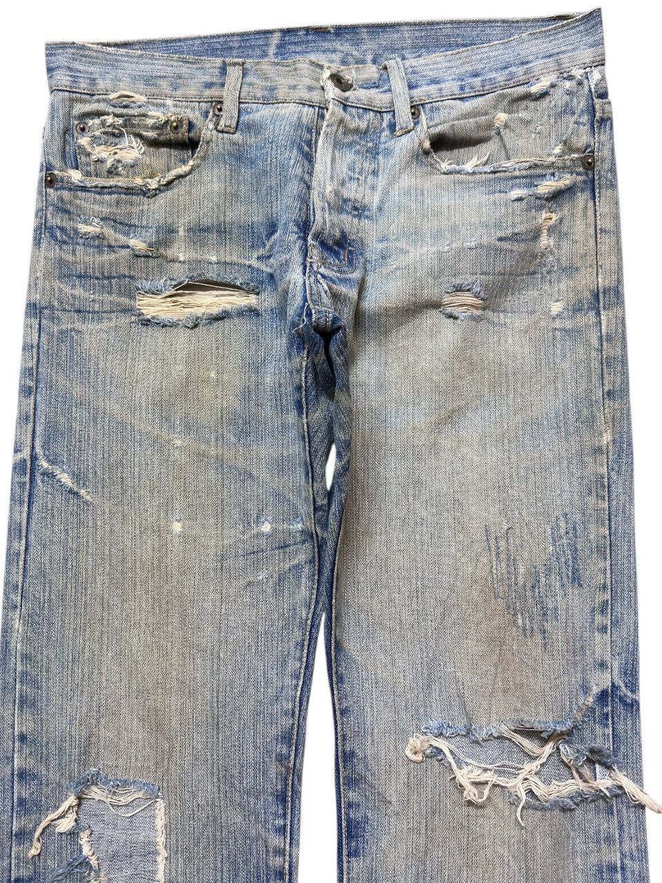Le Grande Bleu (L.G.B.) Vintage Japanese Brand Mudwash Ripped Grunge Distress Denim Size US 31 - 2 Thumbnail