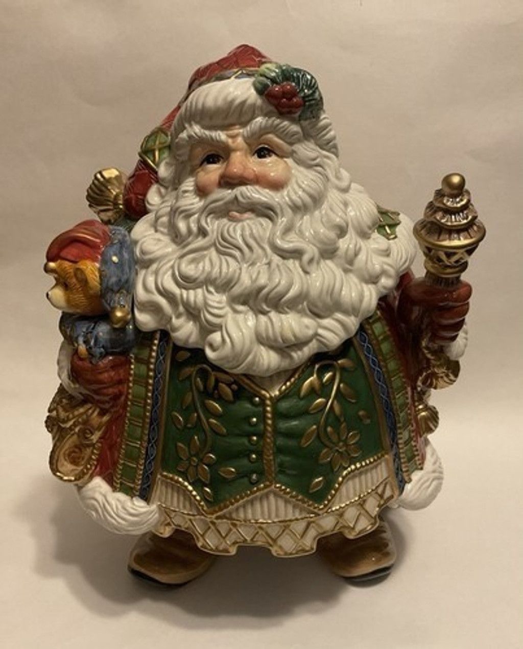 Other NWOB Fitz & Floyd Jolly Ole St. Nick Cookie Jar with Staff Size ONE SIZE - 13 Thumbnail