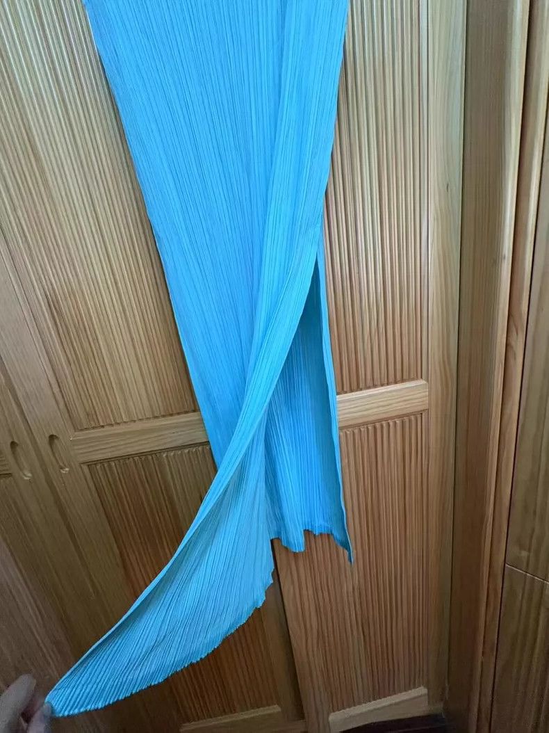 Issey Miyake Issey Miyake Blue slit dress Size L / US 10 / IT 46 - 2 Thumbnail