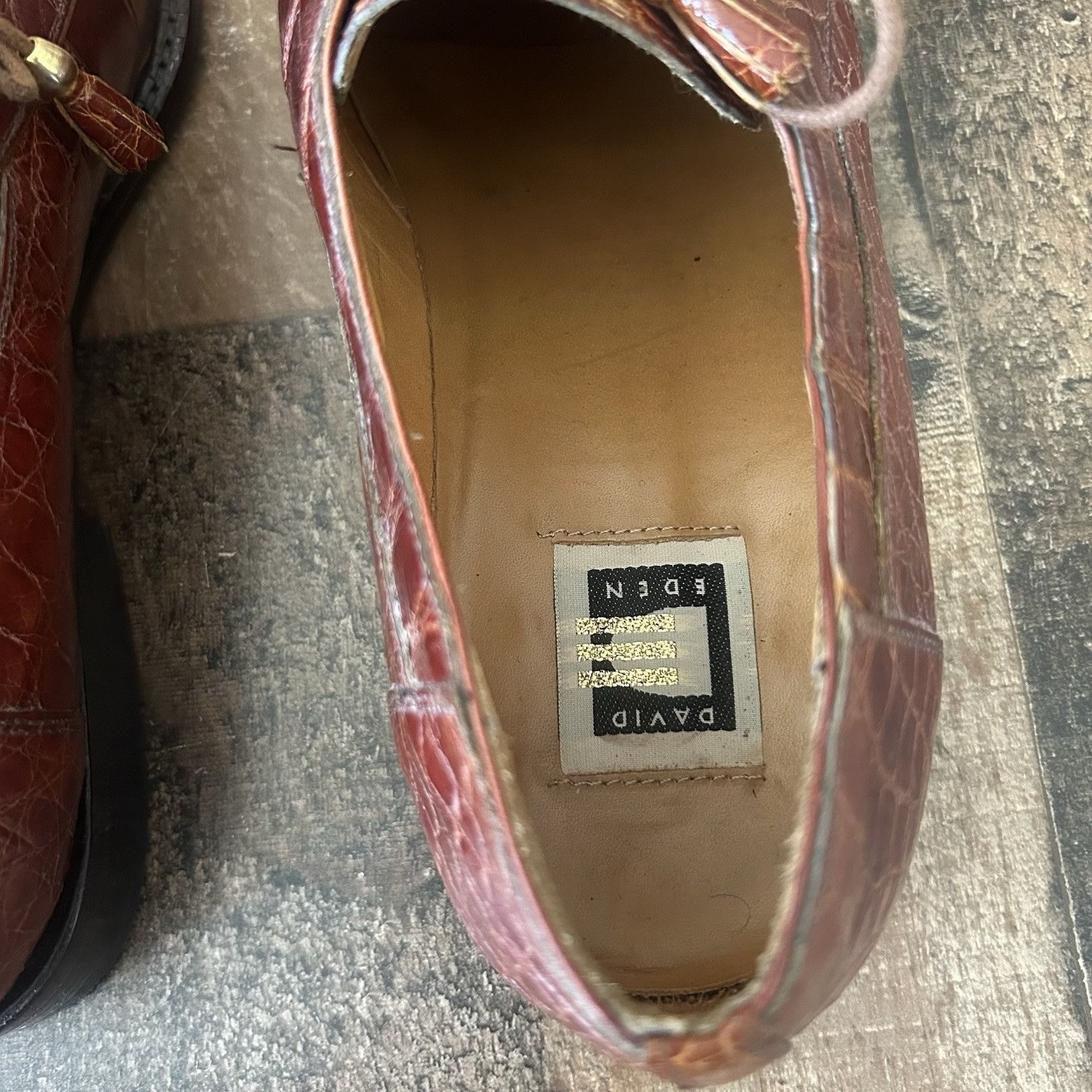 David Eden David Eden Square Toe Alligator Oxford Dress Shoes Mens 12 Size US 12 / EU 45 - 9 Thumbnail