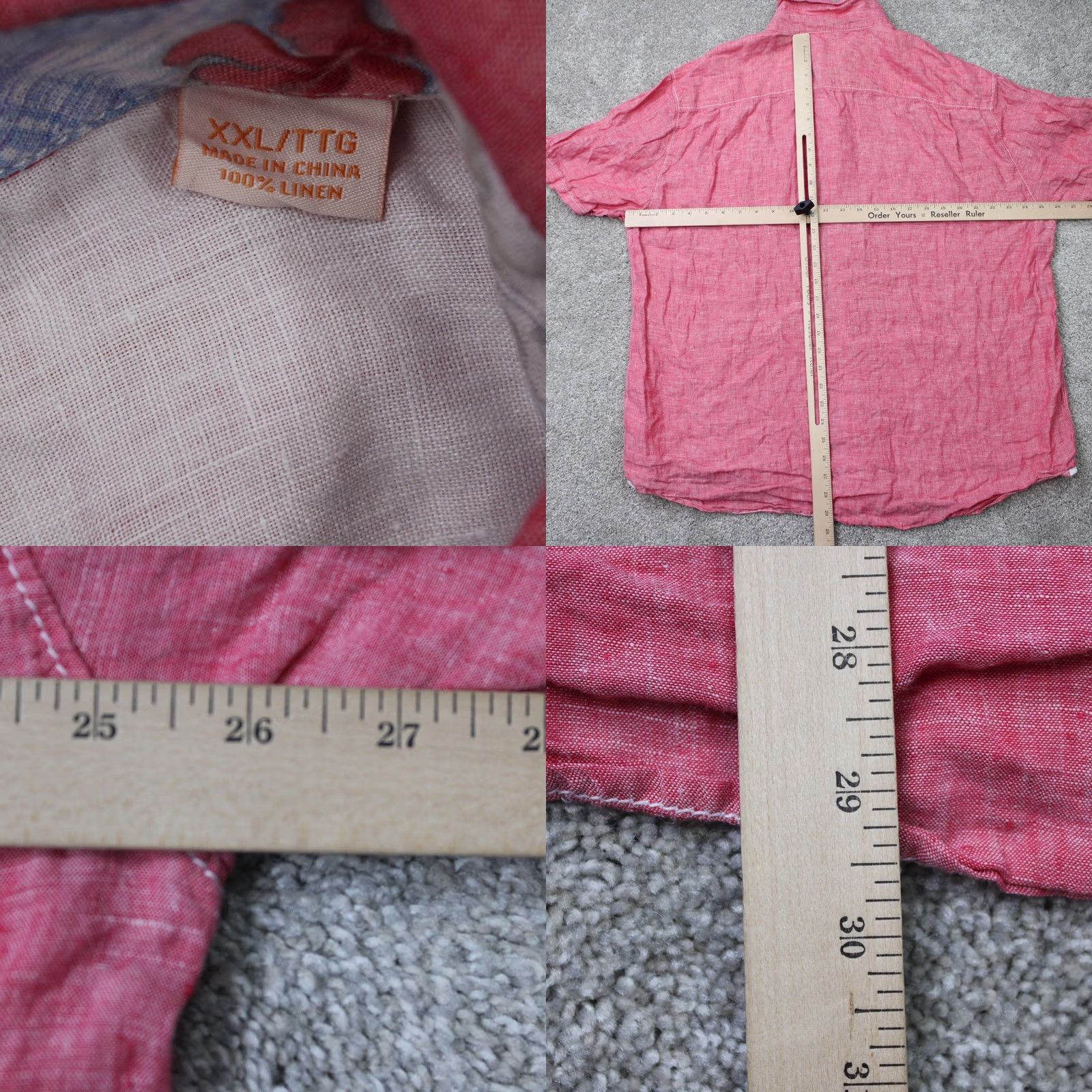 Tommy Bahama Tommy Bahama Shirt Mens 2XL Red Linen Short Sleeve Button-Up Casual Beach Shirt Size US XXL / EU 58 / 5 - 8 Thumbnail