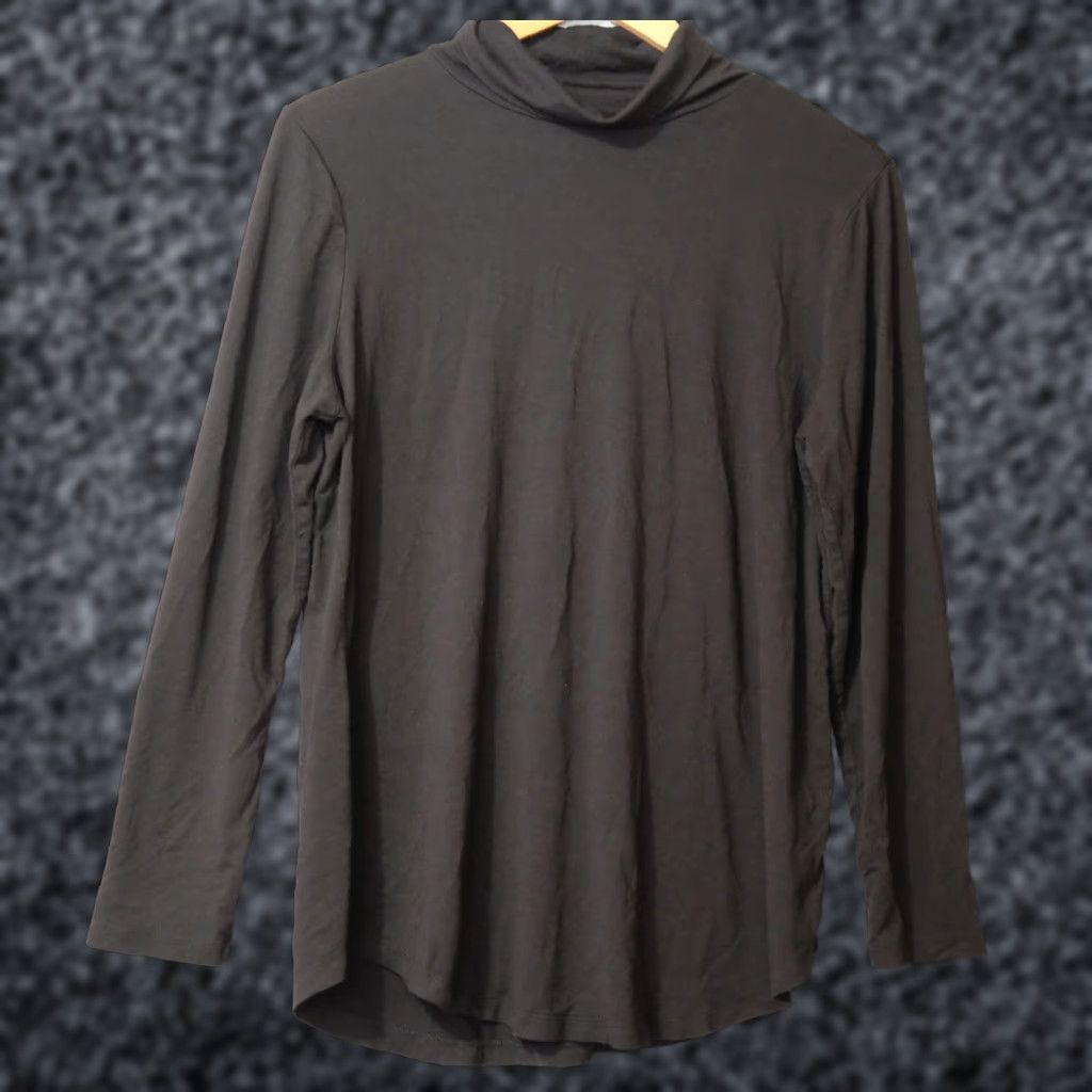 JM Collection JM Collection Black Turtle Neck Top Lightweight Super Soft Women's M Shirt Knit Crew Neck Long Sleeve Casual Sleeve Regular Fit - 27" Length Size M / US 6-8 / IT 42-44 - 1 Thumbnail