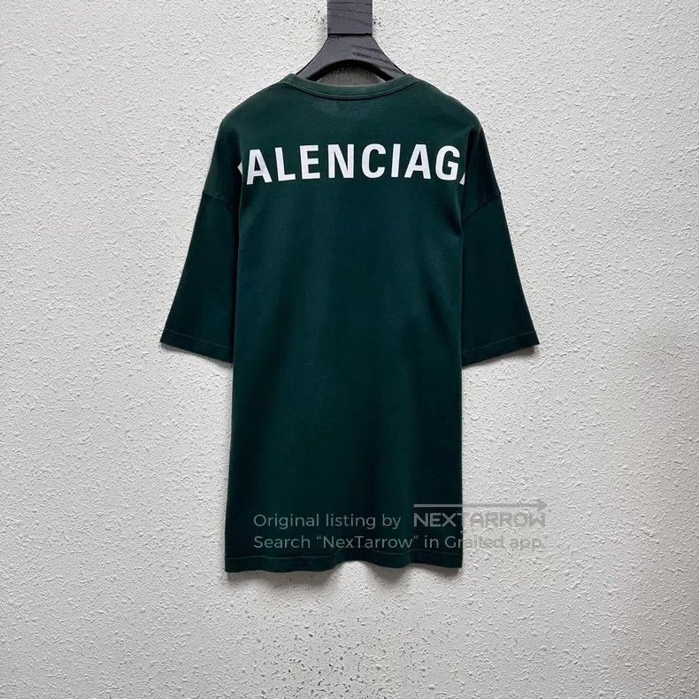 Balenciaga Balenciaga Back LOGO Lake Blue Washed Short Sleeve Size US M / EU 48-50 / 2 - 2 Thumbnail