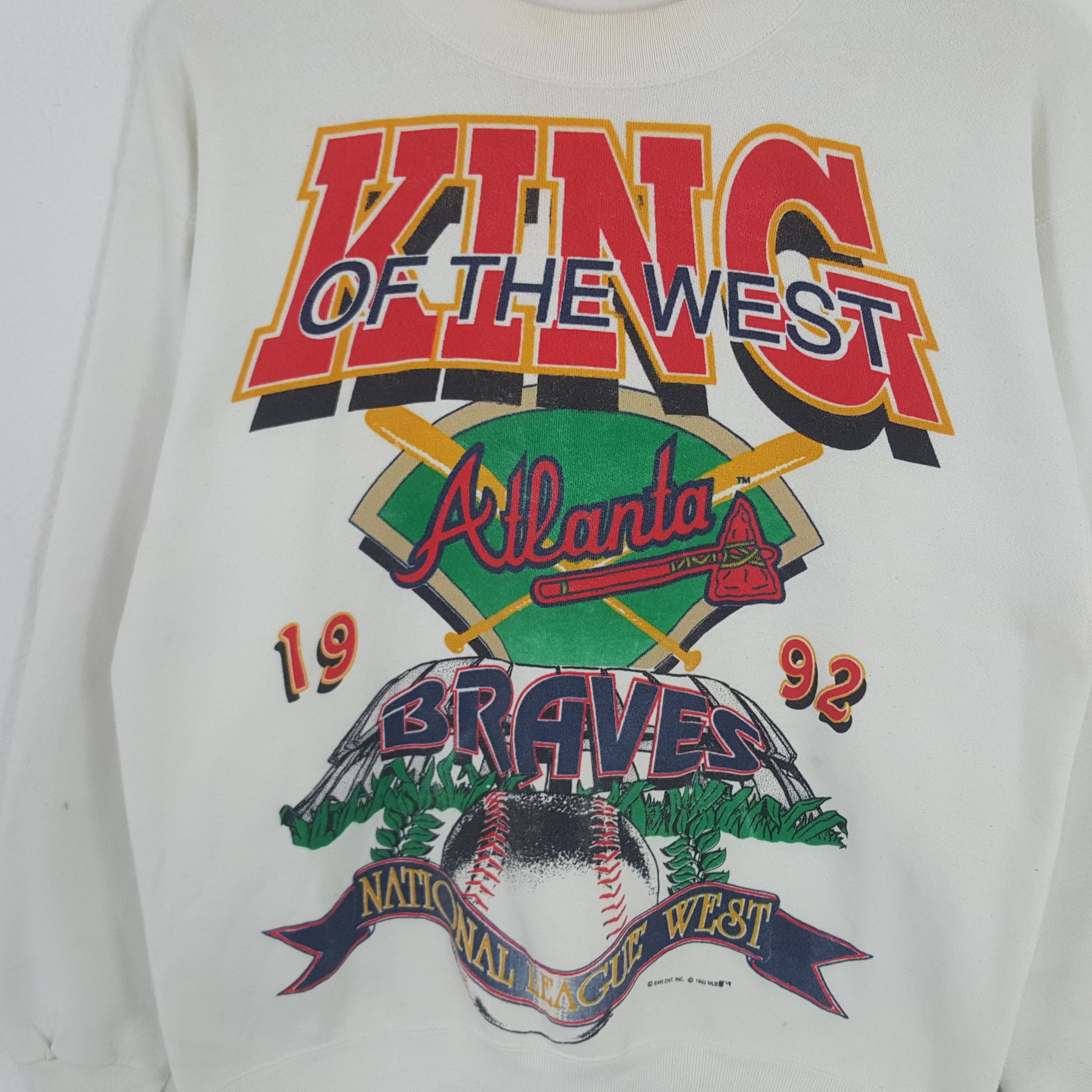 MLB × Vintage Atlanta Braves KING OF THE WEST American Baseball Sweatshirt Size US M / EU 48-50 / 2 - 2 Thumbnail