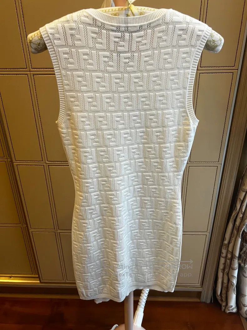 Fendi Fendi White double-F women's logo knit two-piece sleeveles Size XS / US 0-2 / IT 36-38 - 2 Thumbnail