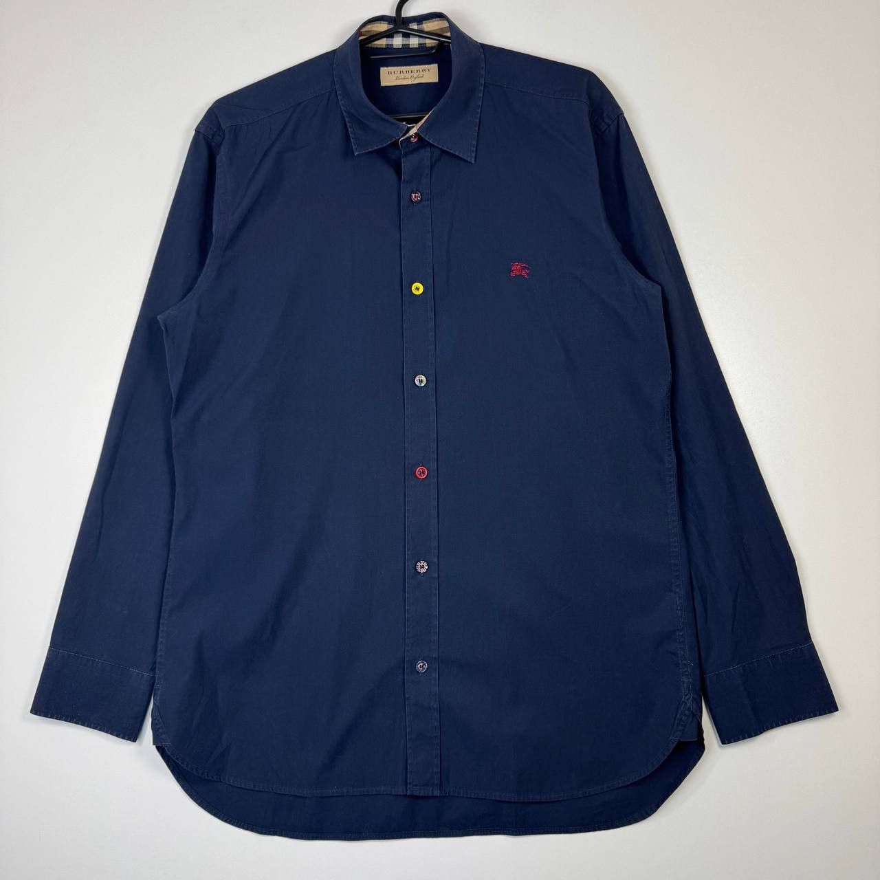 Burberry Burberry London Button Up Shirt Navy Long Sleeve Mens Size L Size US M / EU 48-50 / 2 - 1 Thumbnail