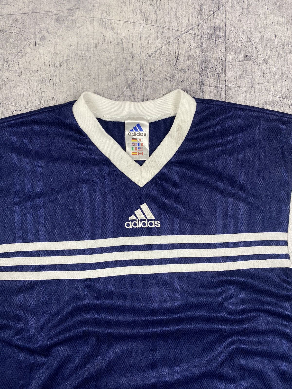 Adidas × Vintage Vintage 00s Adidas Center Logo Y2K Drill Tee Jersey Size US M / EU 48-50 / 2 - 5 Thumbnail