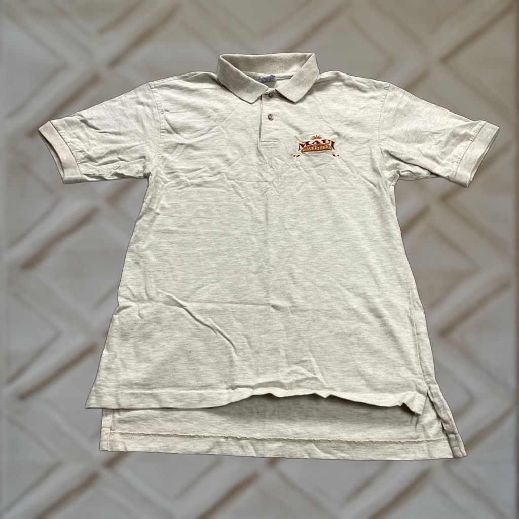Vintage Crazy Shirts Polo Mens Small Gray 100% Cotton Maui Waveriders Casual Outdoor Top Mens Size US S / EU 44-46 / 1 - 1 Thumbnail
