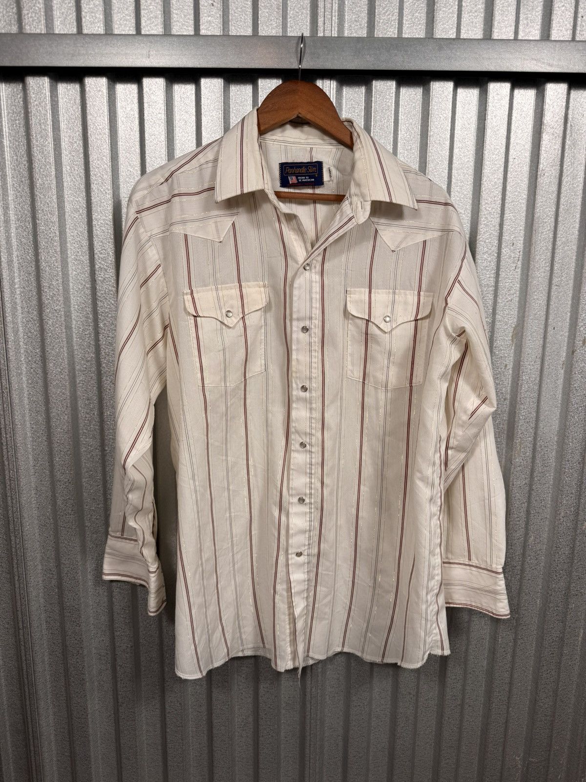 Panhandle Slim Vintage Panhandle Slim USA Pinstripe Pearl-snap Button Up Size US XL / EU 56 / 4 - 1 Thumbnail