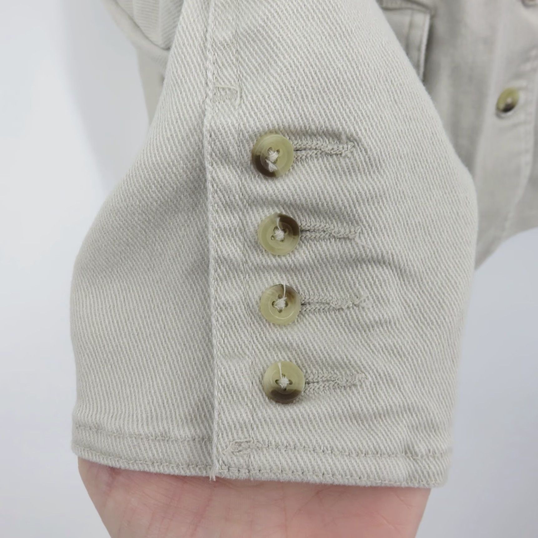 Denime Relativity Women's Petite Medium PM Denim Jacket Collared Button Coat Size M / US 6-8 / IT 42-44 - 5 Thumbnail