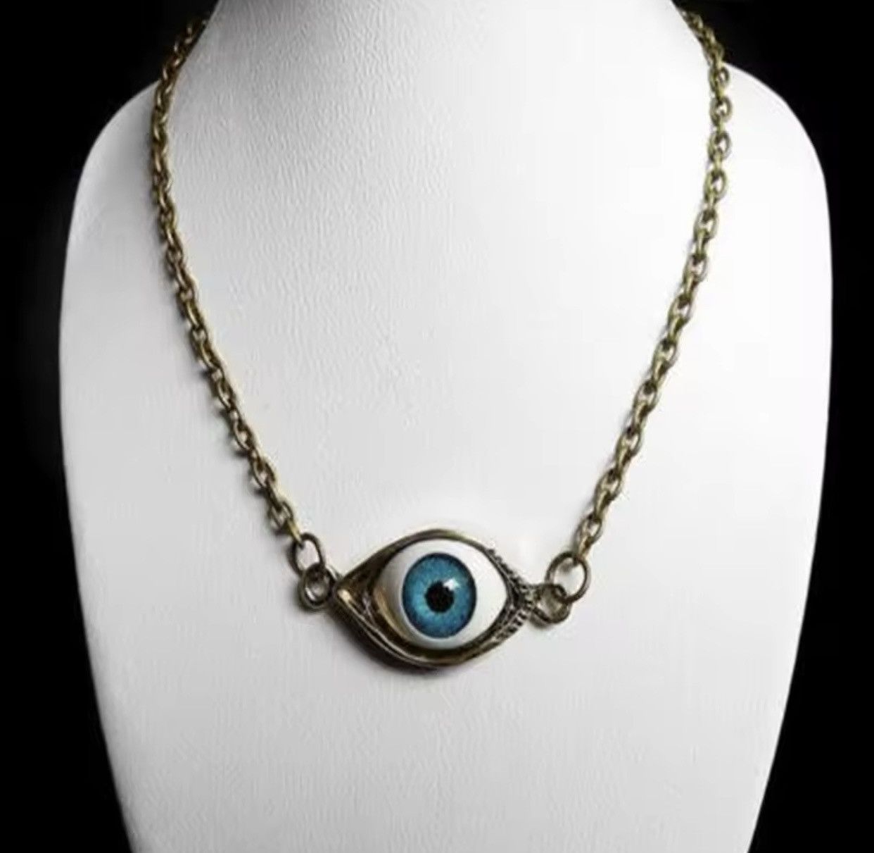 Jewelry Eye Ball Necklace Punk Grunge Chain Size ONE SIZE - 2 Thumbnail