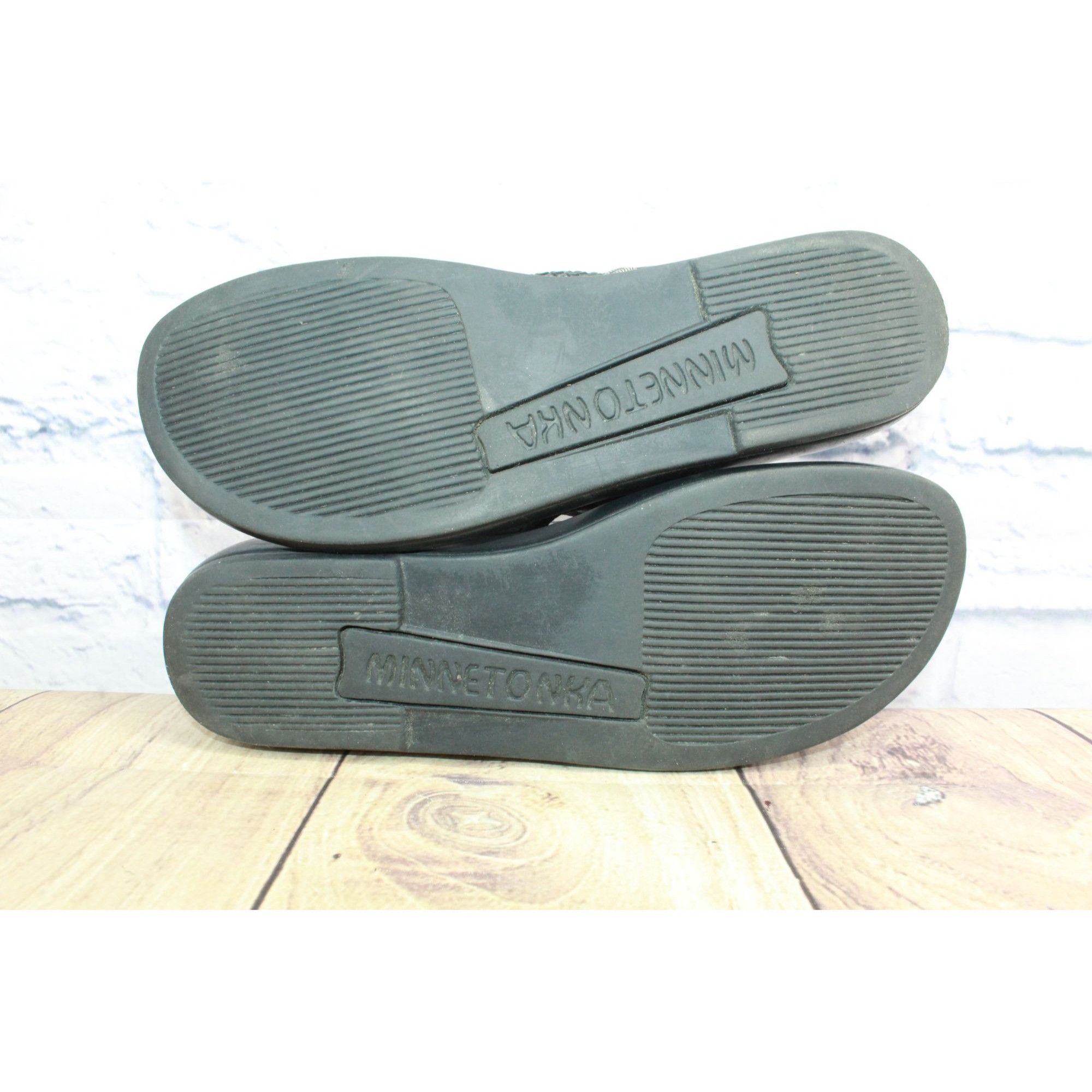 Minnetonka Minnetonka Silverthorne Black Leather Sandals Size 9 Size US 9 / IT 39 - 9 Thumbnail