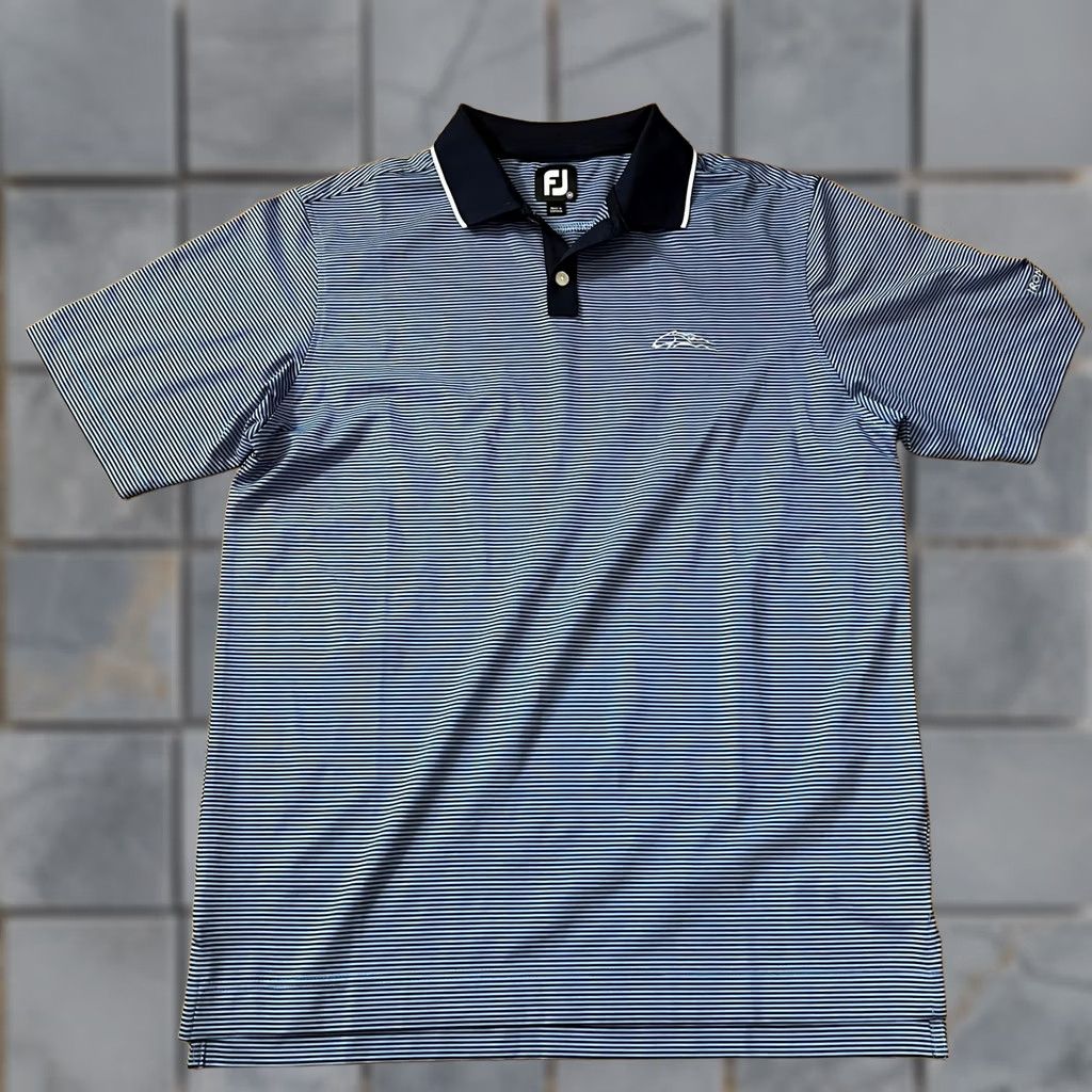 Footjoy Footjoy Polo Shirt Mens Medium Blue Striped Performance Golf Short Sleeve Shirt Mens M Blue Striped Footjoy Polo Shirt Golf Short Sleeve Men Size US M / EU 48-50 / 2 - 1 Thumbnail