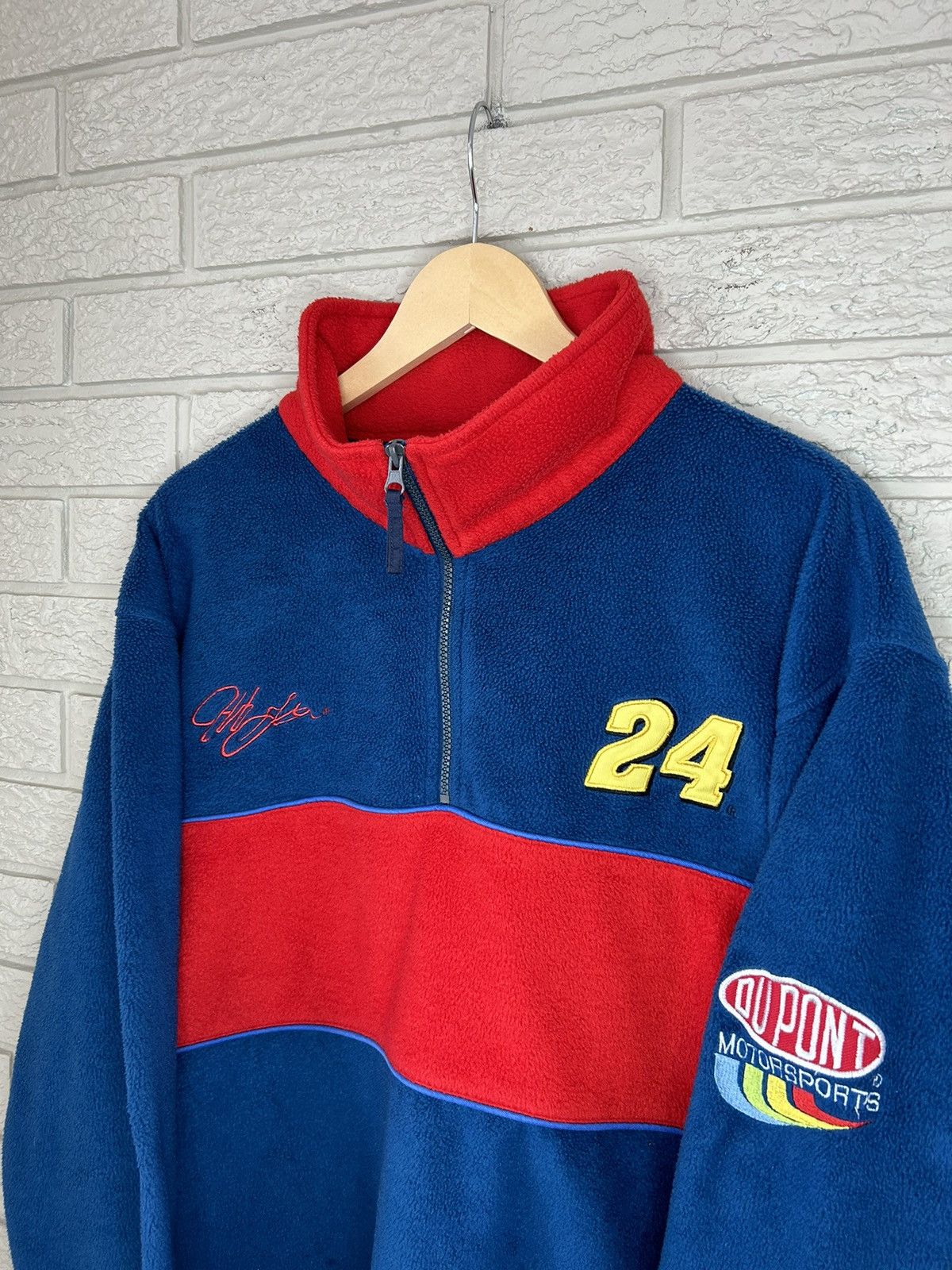 NASCAR Vintage 90s NASCAR Jeff Gordon 1/4 Zip Fleece Sweater Size US L / EU 52-54 / 3 - 2 Thumbnail