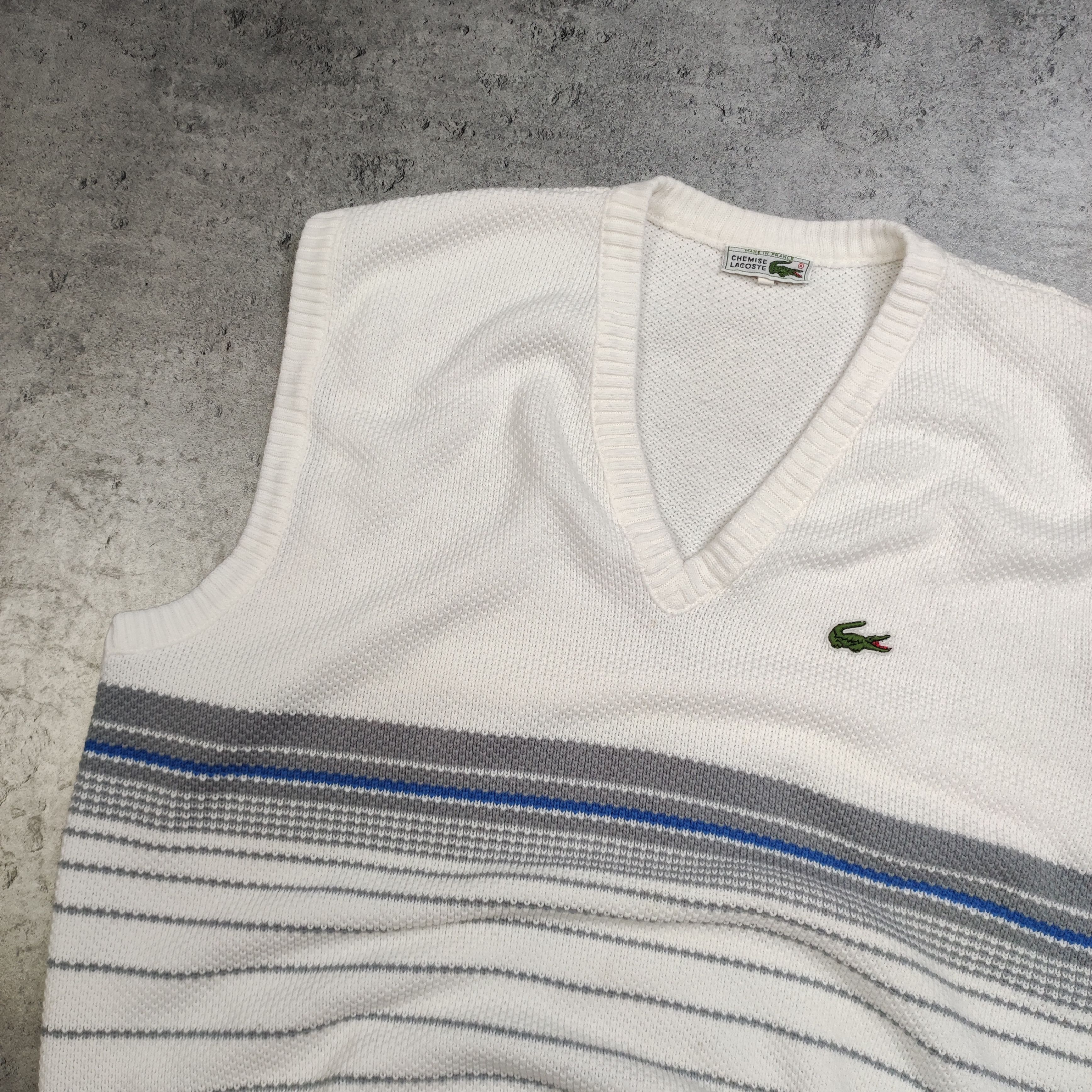 Lacoste × Vintage RARE Vintage 80s Lacoste France Logo Knited Sweater Vest Size US XL / EU 56 / 4 - 4 Thumbnail