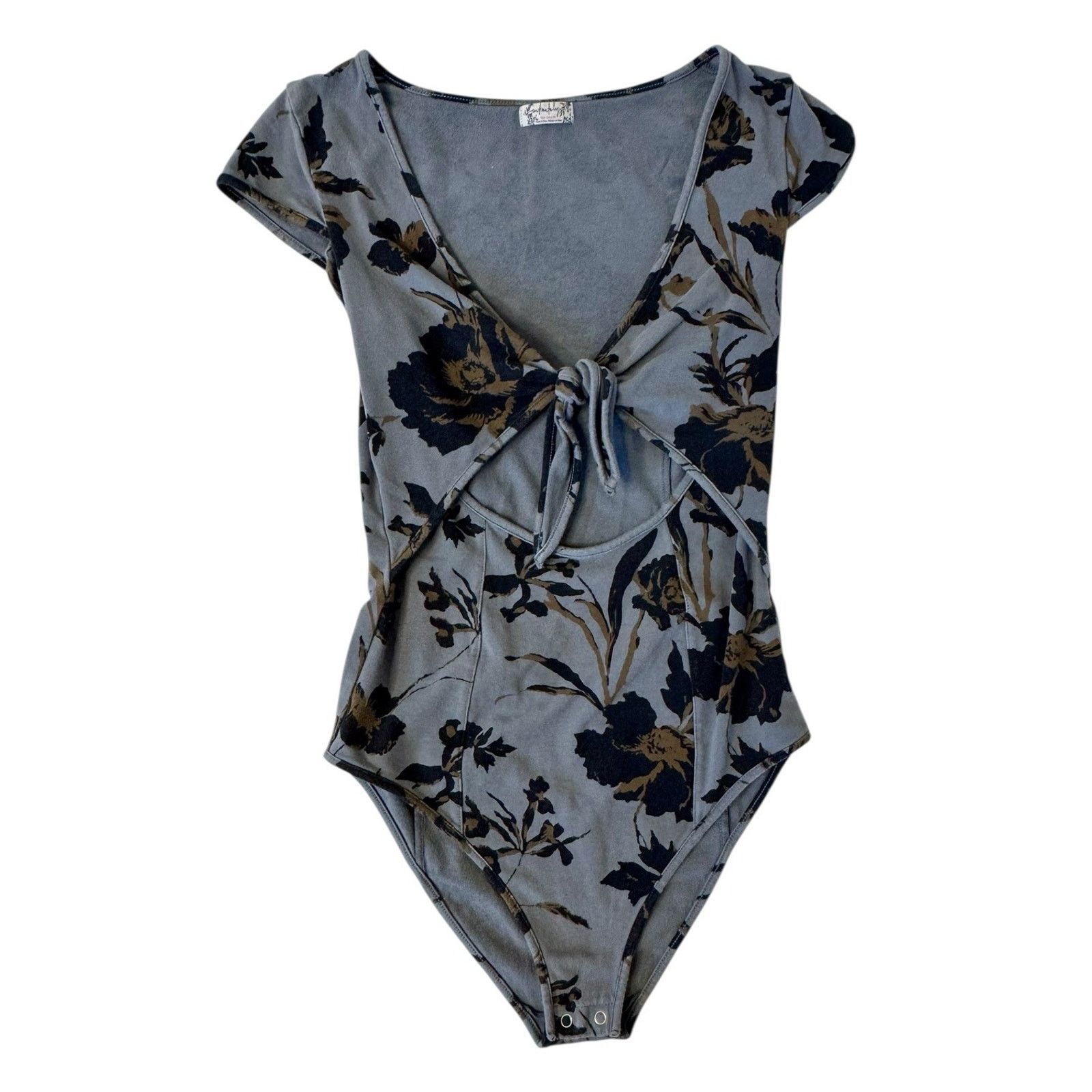 Free People INTIMATELY FP Wowzers Cut Out Floral Bodysuit Keyhole Sz XS Size XS / US 0-2 / IT 36-38 - 2 Thumbnail
