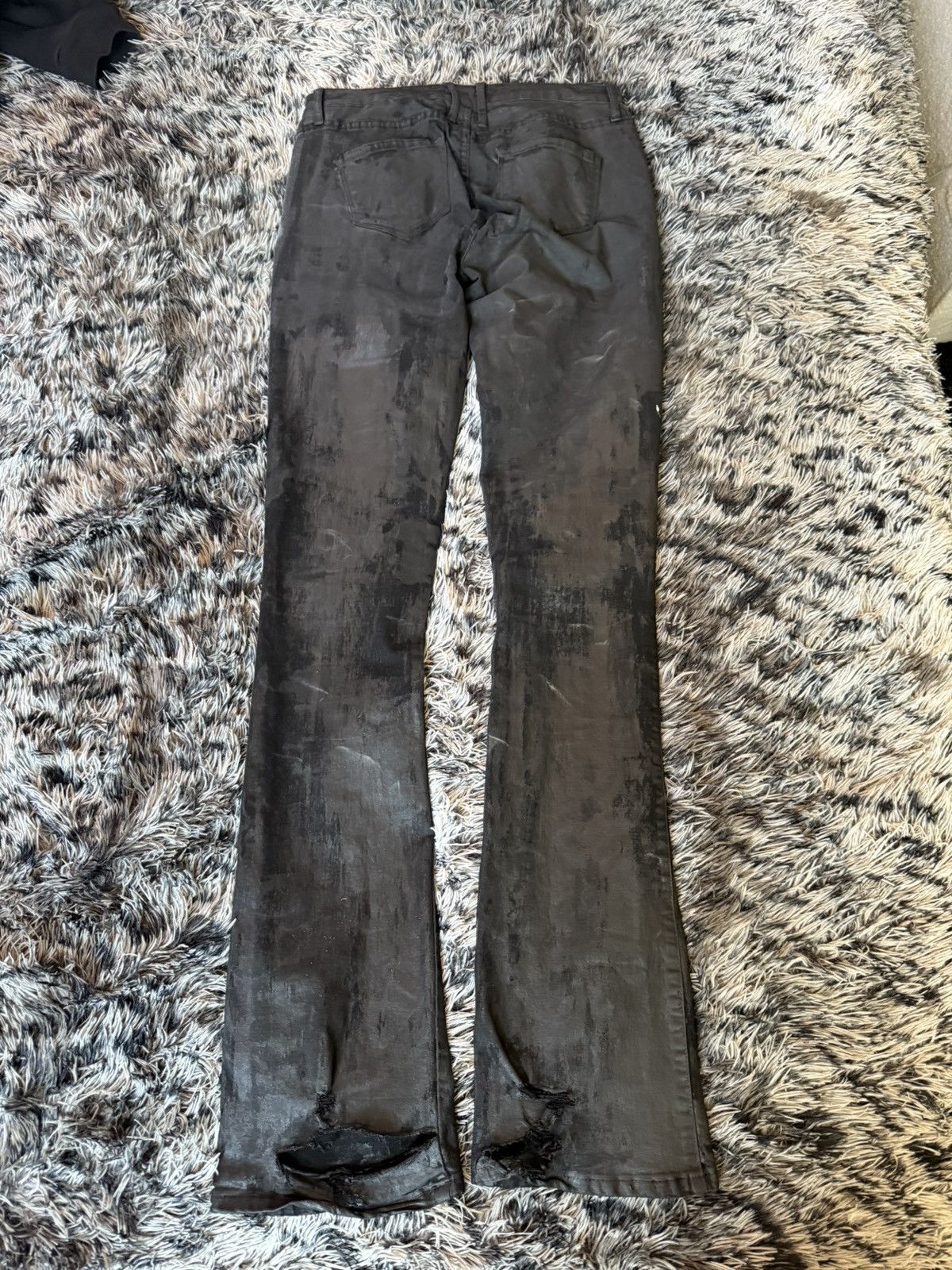 waxed skinny jeans