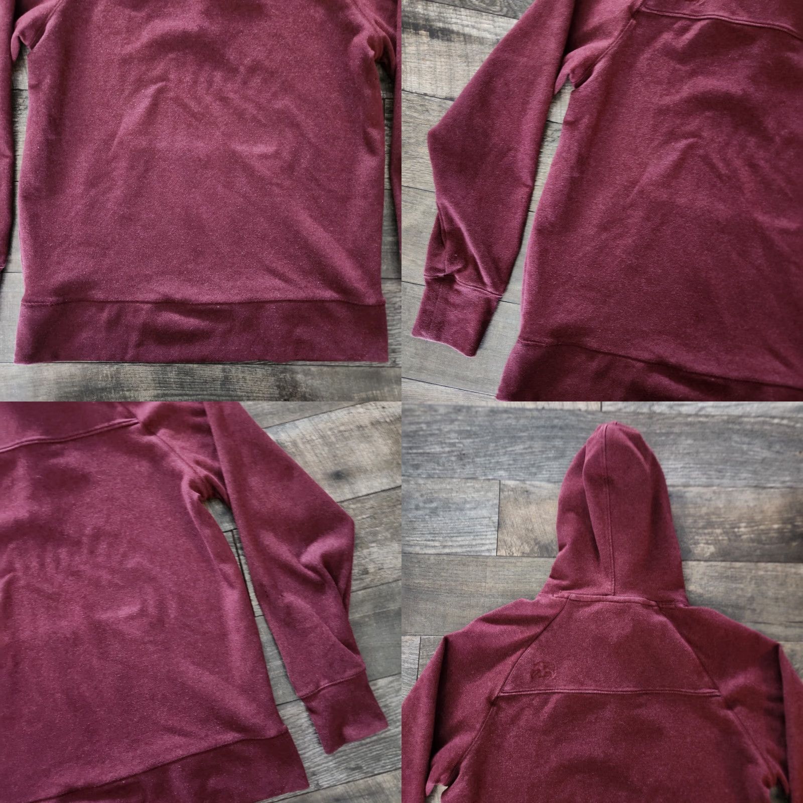 Vintage Normal Brand Henley Hoodie Mens Large Burgundy Red Shirt Hoodie Pullover Pockets Long Sleeve Regular Fit Cotton Polyester Spandex Mens - Size US L / EU 52-54 / 3 - 8 Thumbnail
