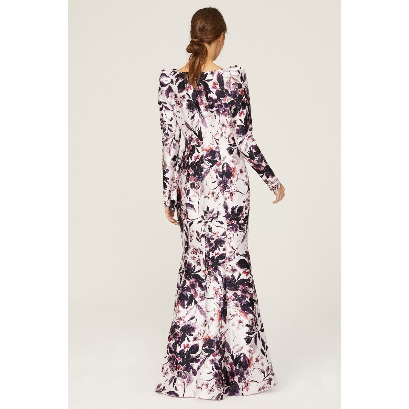 Badgley Mischka Badgley Mischka Floral Jacquard Print Flounce Hem Gown sz 10 Size L / US 10 / IT 46 - 8 Thumbnail