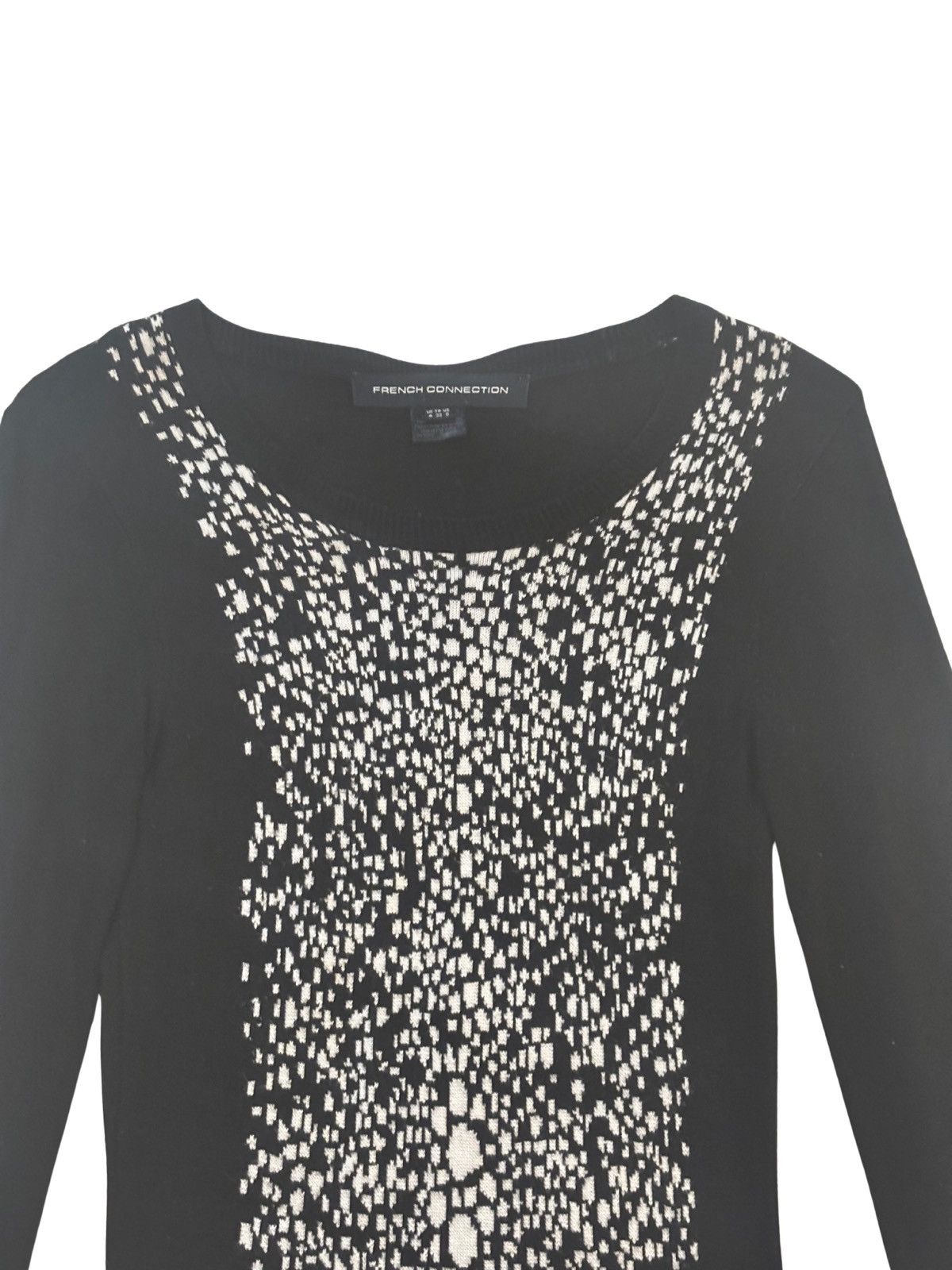 French Connection Women’s black & white knit dress.wd0206 Size XS / US 0-2 / IT 36-38 - 2 Thumbnail