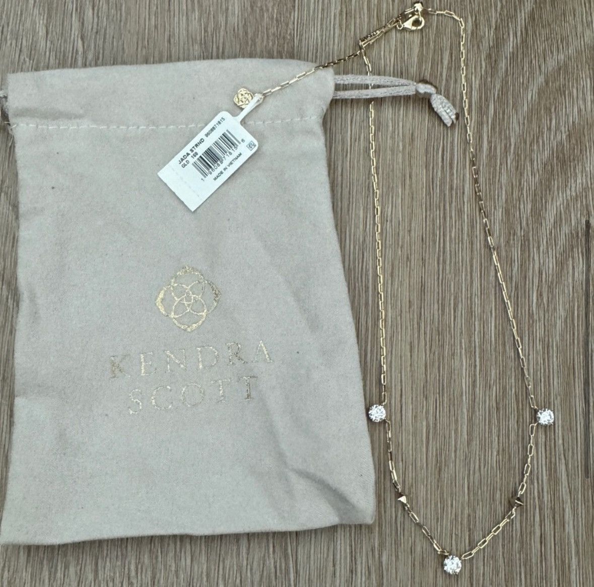 Kendra Scott NWT Kendra Scott Jada Gold Strand Necklace in White CZ Size ONE SIZE - 4 Thumbnail