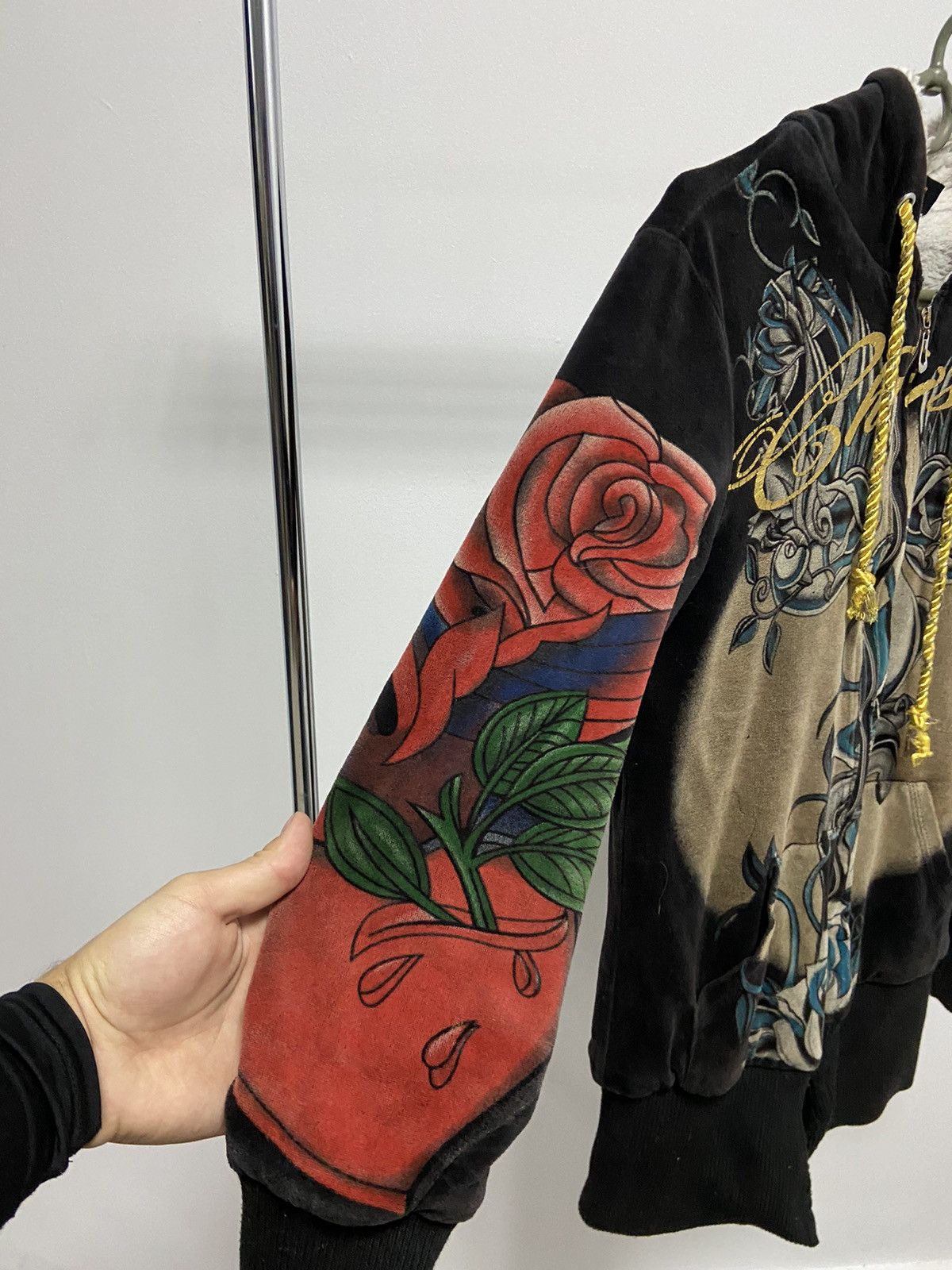 Christian Audigier × Ed Hardy × Vintage Ed Hardy Christian Audigier Zip Hoodie Big Logo Vintage Size M / US 6-8 / IT 42-44 - 7 Thumbnail