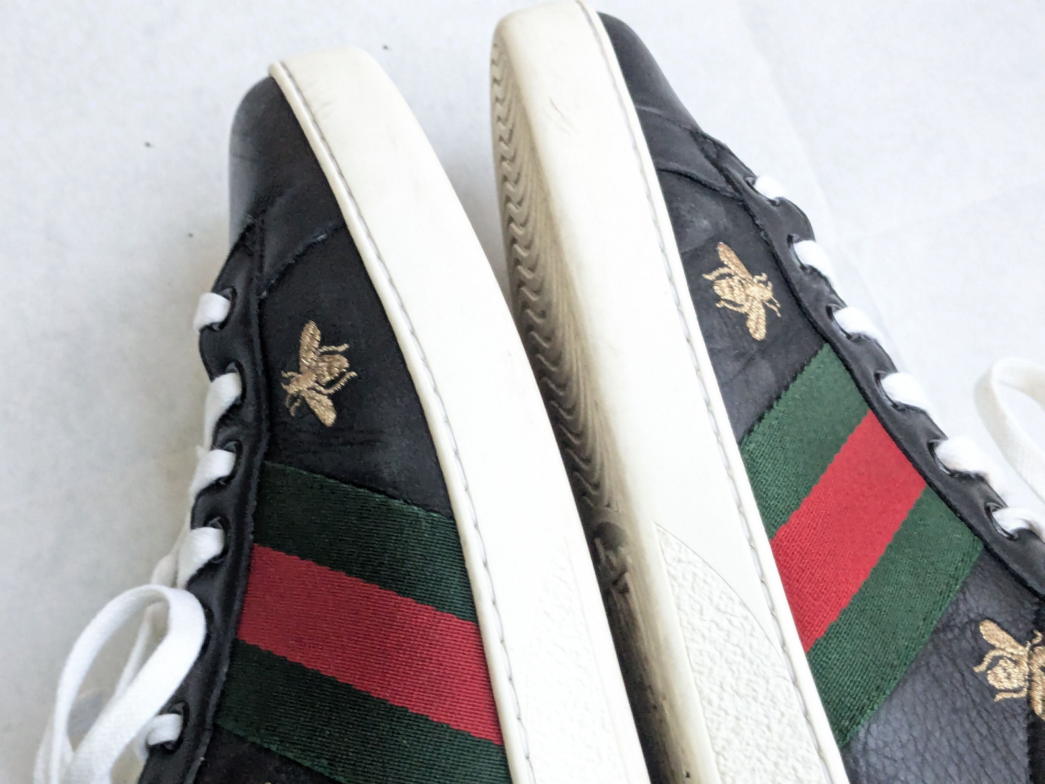 Gucci Gucci Ace Stars Bee Sneakers Black 10.5 Leather Low Size US 10.5 / EU 43-44 - 7 Thumbnail