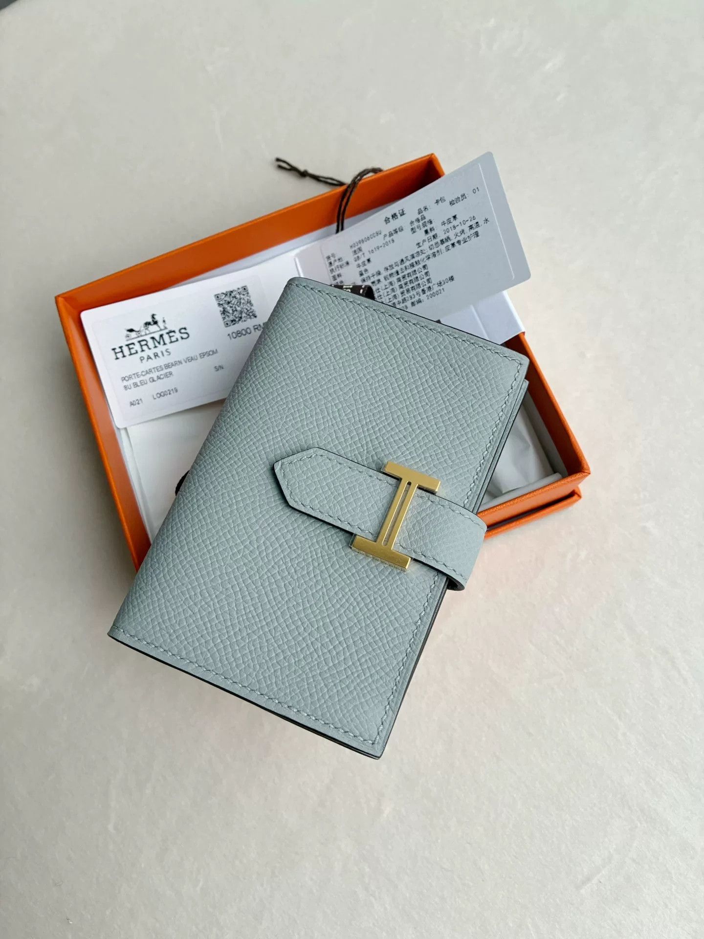 Hermes Hermes Bearn Card Case Gold Clasp Size ONE SIZE - 1 Thumbnail