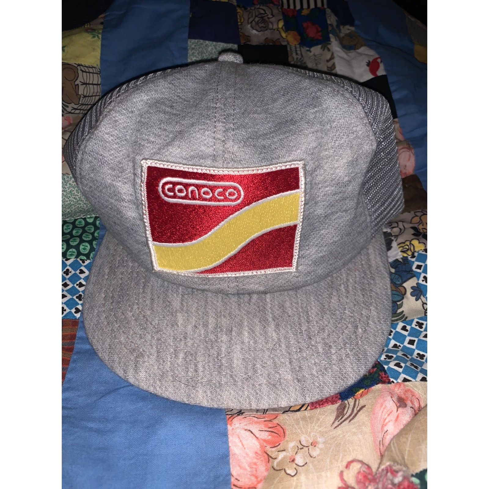 GAS VINTAGE K-Products Trucker Hat Mens Adjustable Gray Gas Station Patch Conoco VTG Size ONE SIZE - 2 Thumbnail