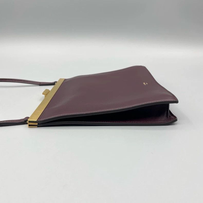 Celine Celine Clasp Crossbody Bag in Burgundy Size ONE SIZE - 4 Thumbnail