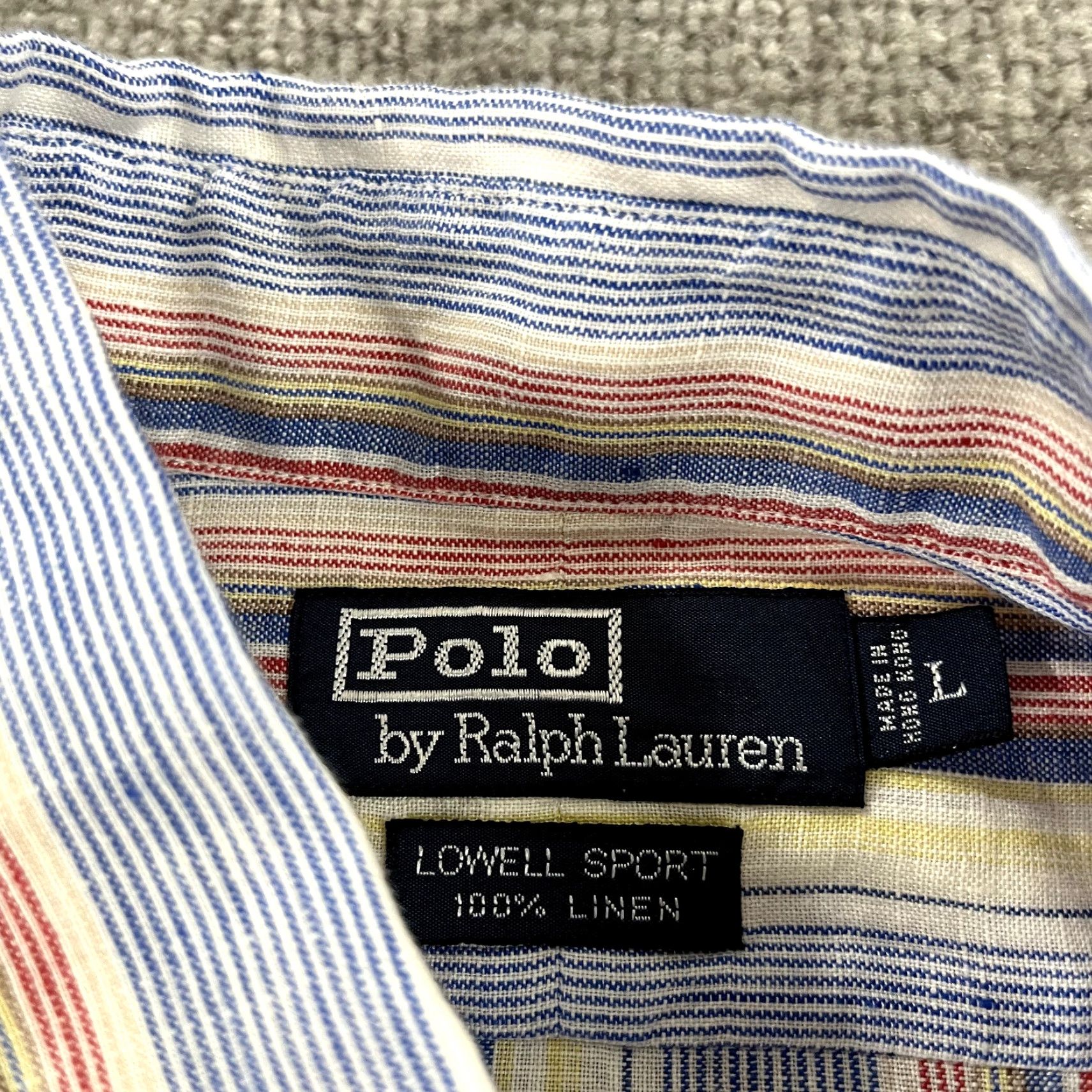 Polo Ralph Lauren Polo Ralph Lauren Shirt Mens Large Striped Blue Red Lowell Sport Linen Button Up Size US L / EU 52-54 / 3 - 2 Thumbnail