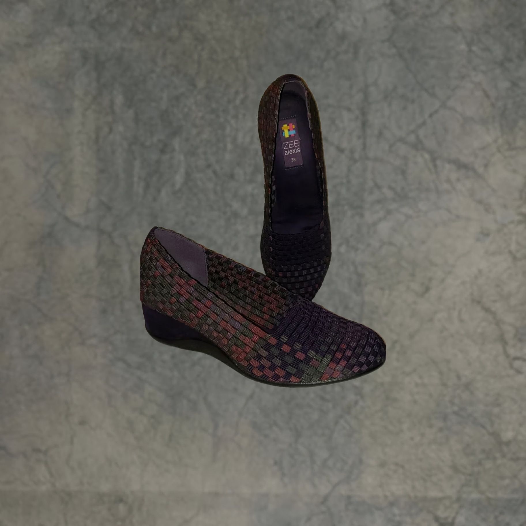 ALEXIS ZEE ALEXIS PURPLE WOVEN WEDGE WOMEN'S SIZE 7.5M OR 38EU Casual Comfort Shoes Size US 8 / IT 38 - 1 Thumbnail
