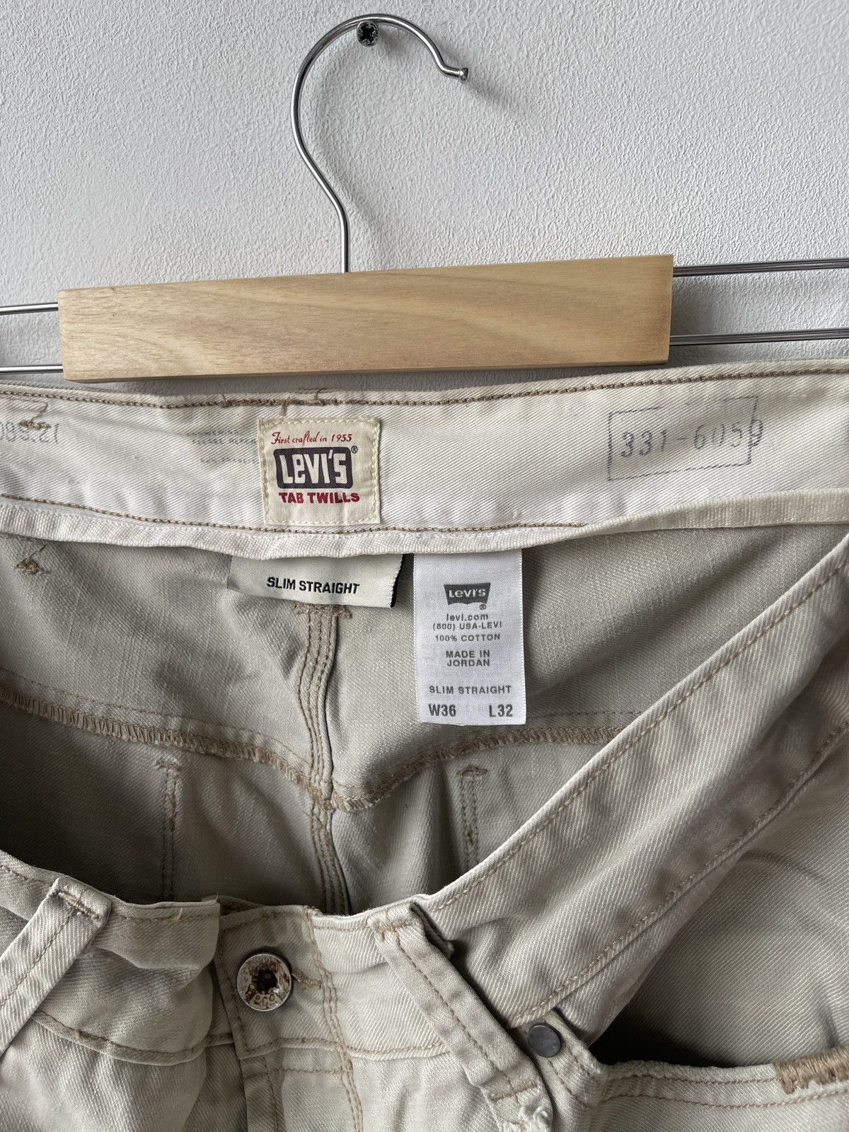 Levi's Vintage Clothing Levi’s LVC Tab Twills Beige Jeans 36x32 Size US 36 / EU 52 - 3 Thumbnail
