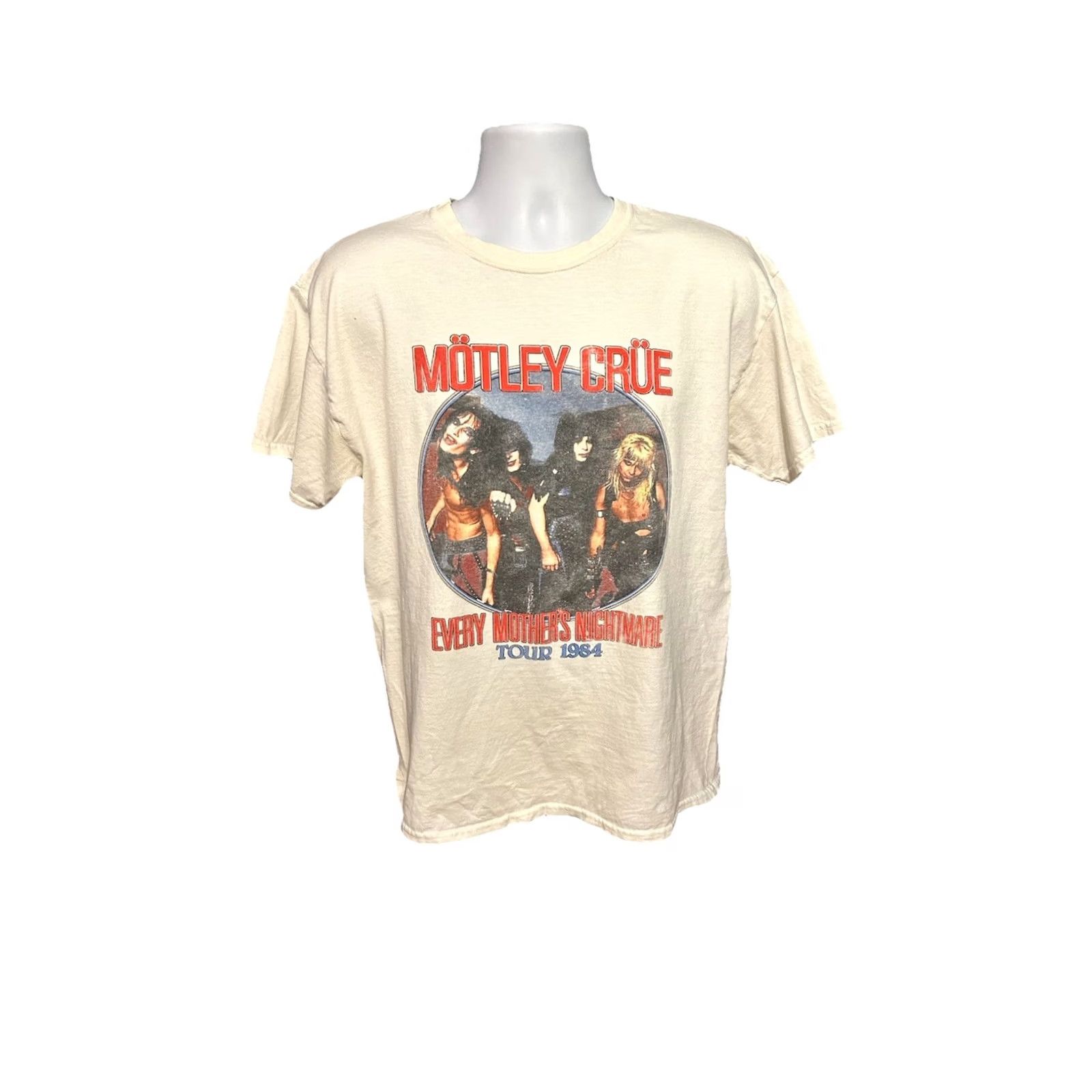 MOTHER Motley Crue T-Shirt Shirt White Mens Large 1984 Every Mothers Nightmare Tour Graphic Print Vintage? No (omit) Size US L / EU 52-54 / 3 - 2 Thumbnail