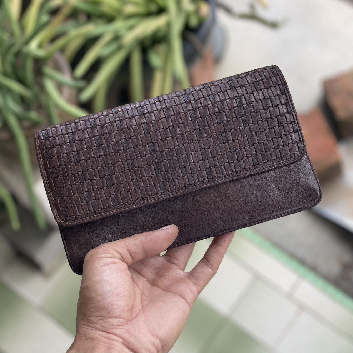 Leather × Other Dark Brown Leather Zipper Long Wallet/Purse Size ONE SIZE - 1 Thumbnail