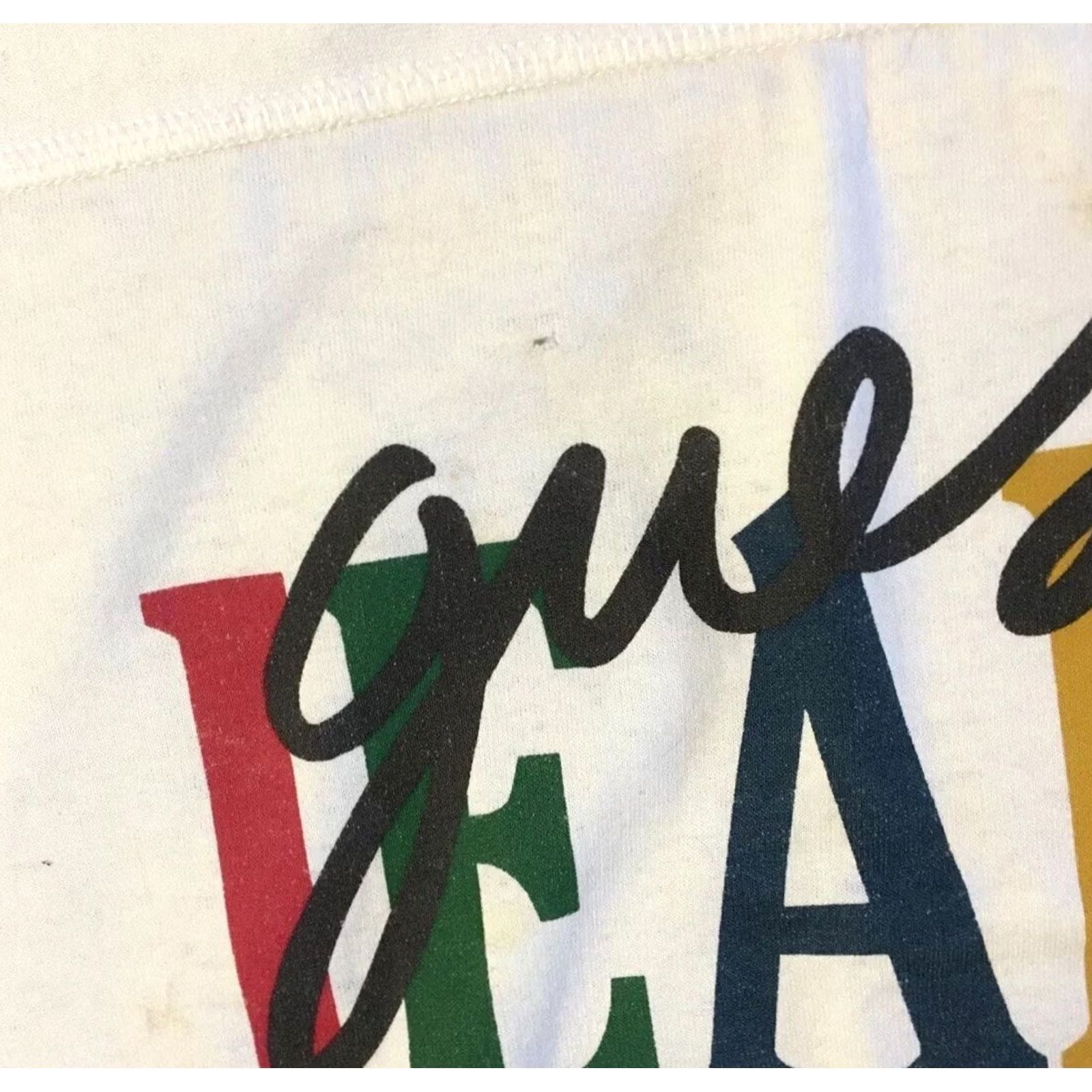 Guess VINTAGE Guess Jeans Hoodie Women L USA White Distressed Spellout 90s 80s Grunge Punk Hip Hop Retro Basketball Summer amer Womens Size L / US 10 / IT 46 - 7 Thumbnail