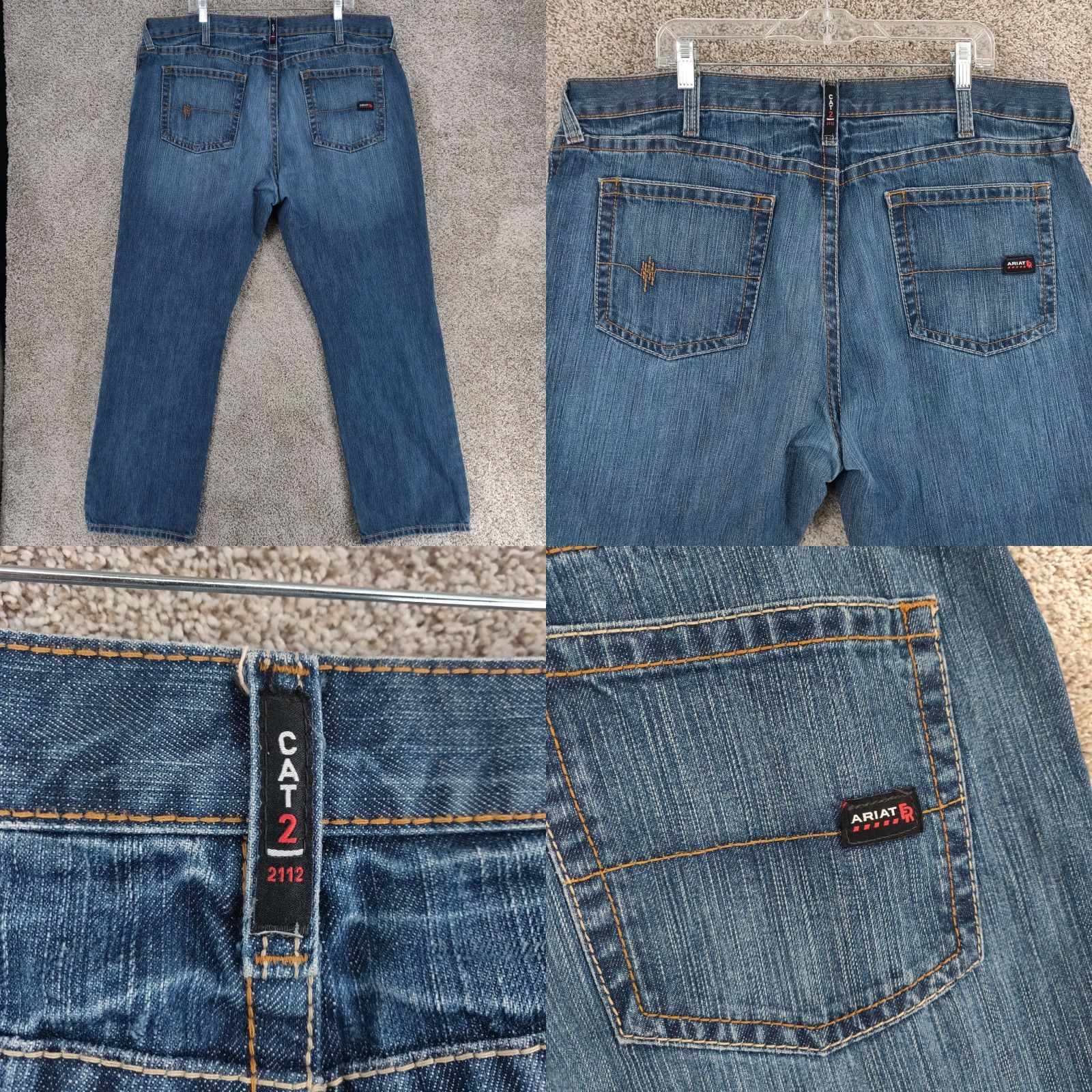 Ariat Ariat M5 FR Jeans Mens 42x32 Slim Straight Denim Blue Flame-Resistant Work Wear Casual 5-Pocket Mens Jeans Size US 42 / EU 58 - 10 Thumbnail