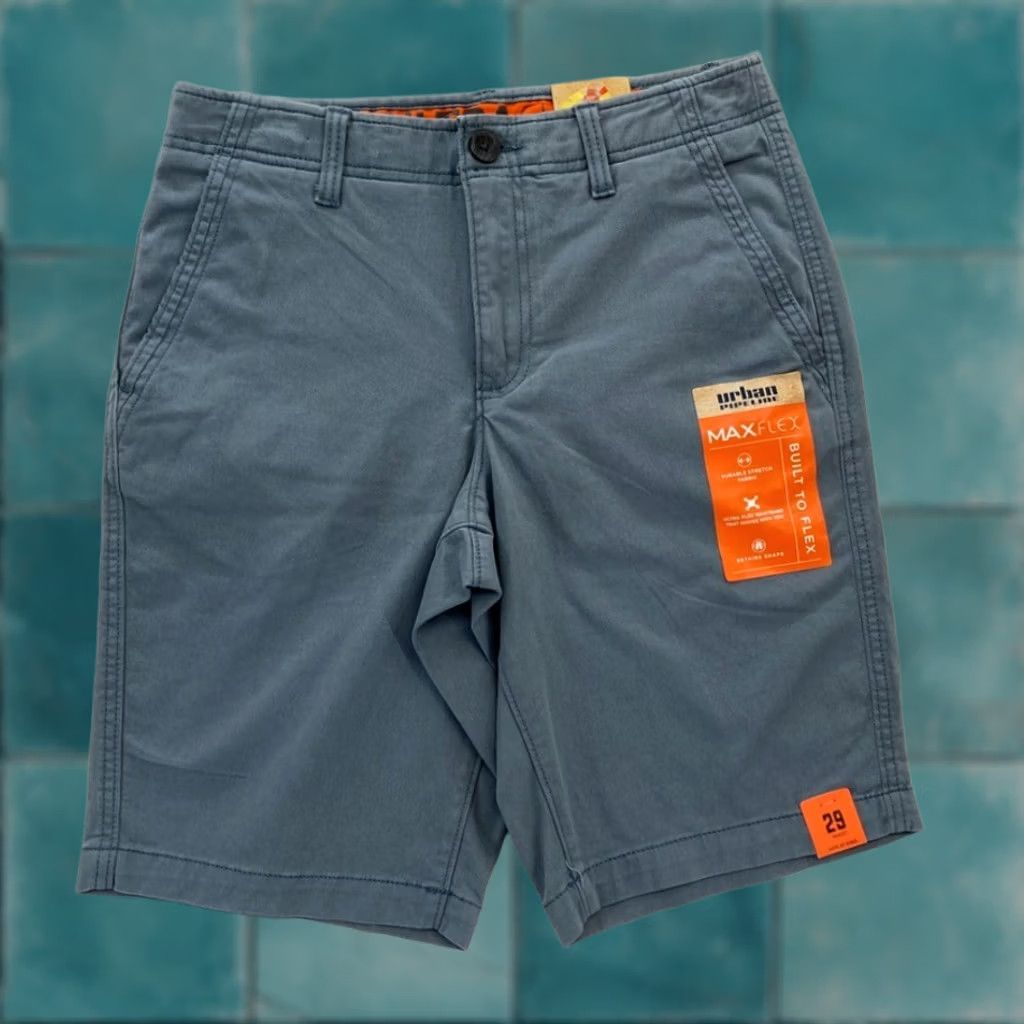 Vintage Urban Pipeline Shorts Mens 29 Blue Flat Front Chino Short 11" MaxFlex Navy NWT Size US 29 - 1 Thumbnail