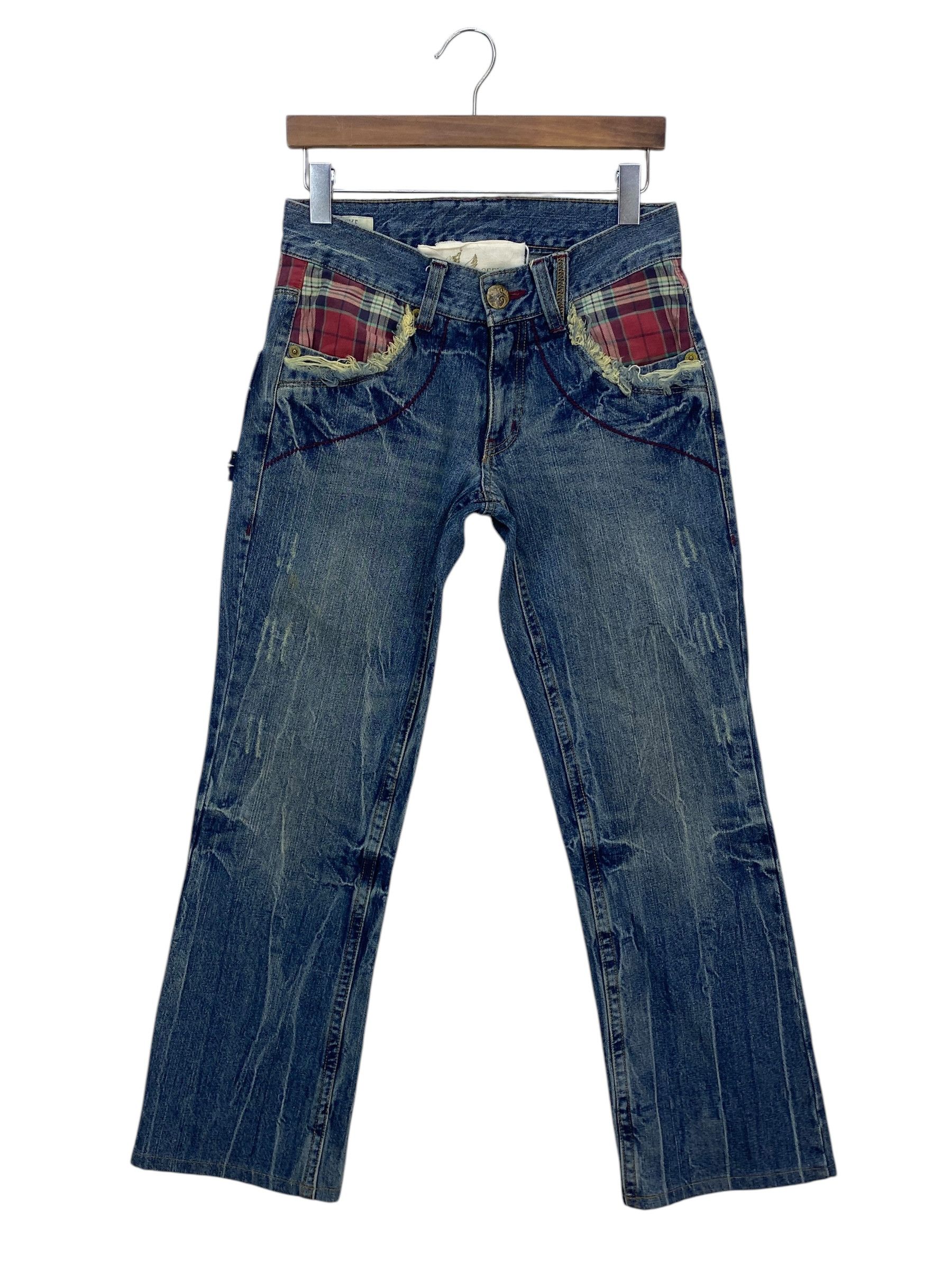 Japanese Brand Oilcake Jeans Double Waist Cropped Jeans Japanese Jeans Size US 29 - 2 Thumbnail