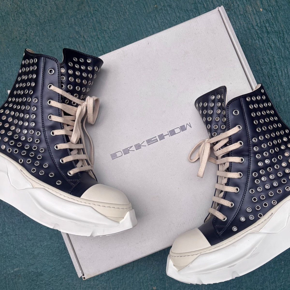 Rick Owens Drkshdw Rick Owens DRKSHDW Abstract Gimp Eyelets Ramones High Size US 8 / EU 41 - 3 Thumbnail