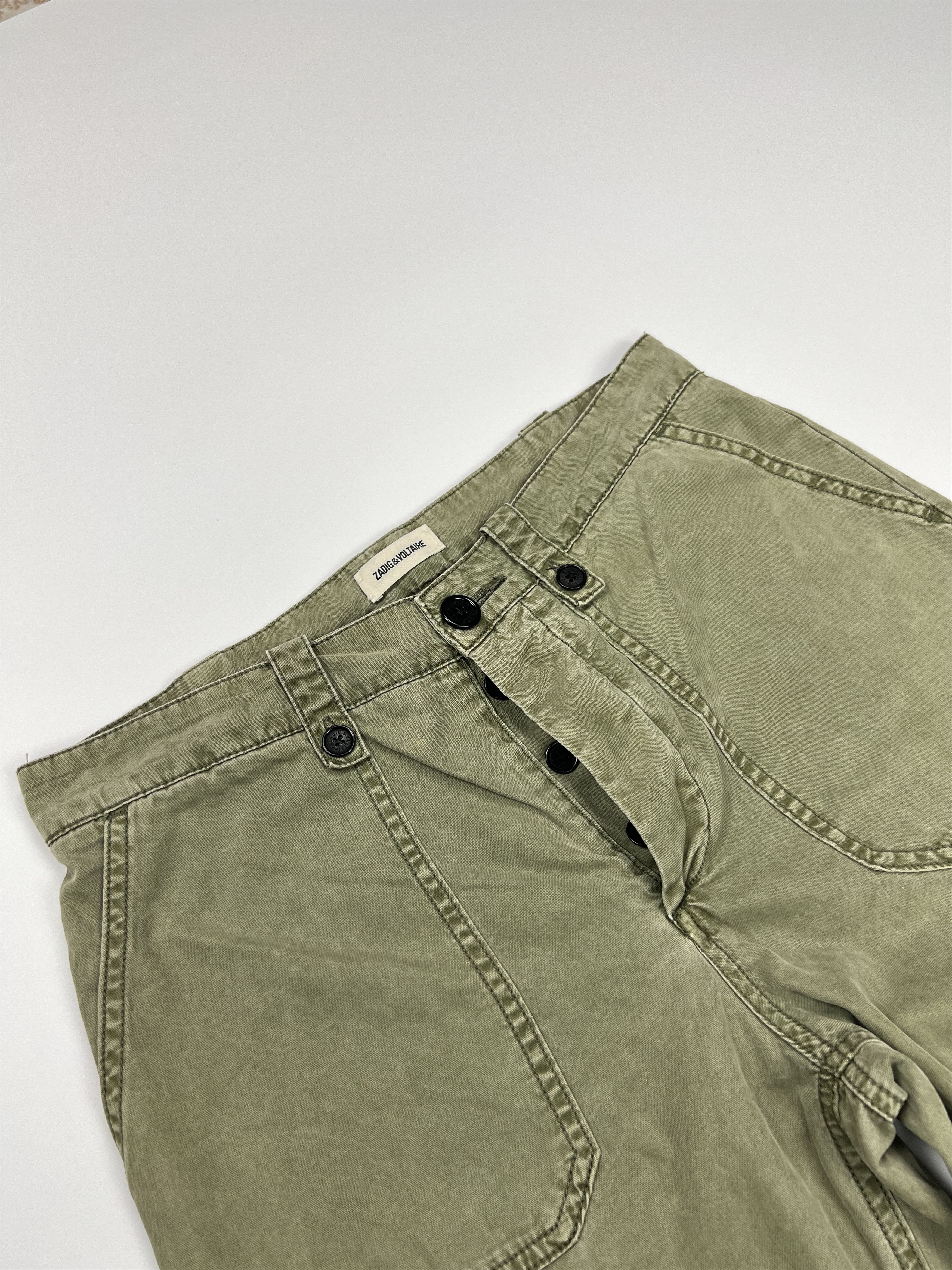 Zadig & Voltaire Zadig Voltaire Pia Mili Short Trousers Khaki Pants Size 26" / US 2 / IT 38 - 4 Thumbnail
