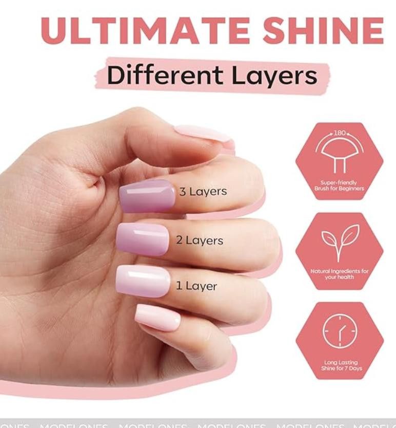 NBDN Nobrandedon Nail Polish 6 Colors Pink White Nude Pink Shimmer Matte Size ONE SIZE - 4 Thumbnail