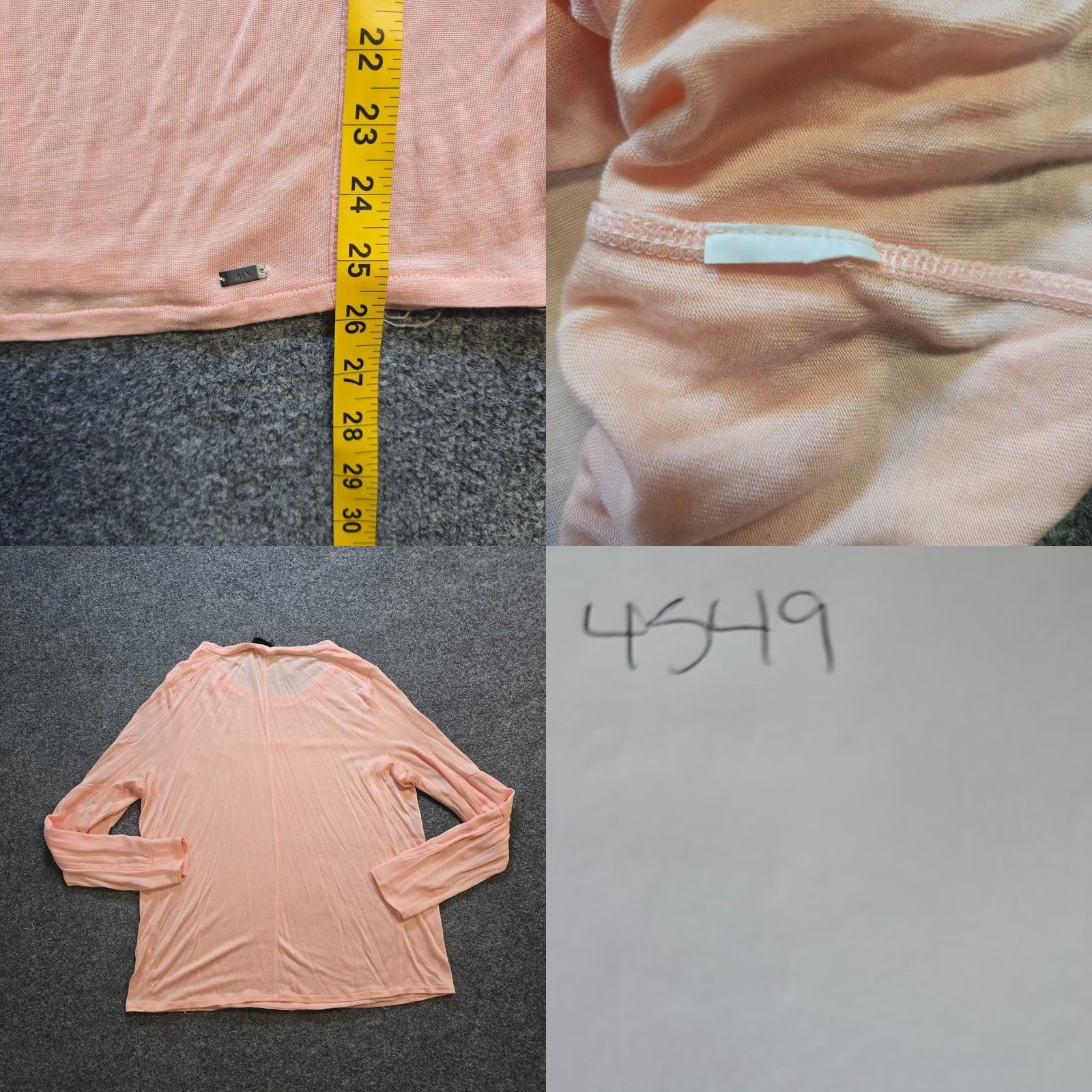 Armani Exchange Armani Exchange Top Womens XL Pink Long Sleeve Stretch Casual Regular Fit T-Shirt Capble Basic` Size XL / US 12-14 / IT 48-50 - 8 Thumbnail