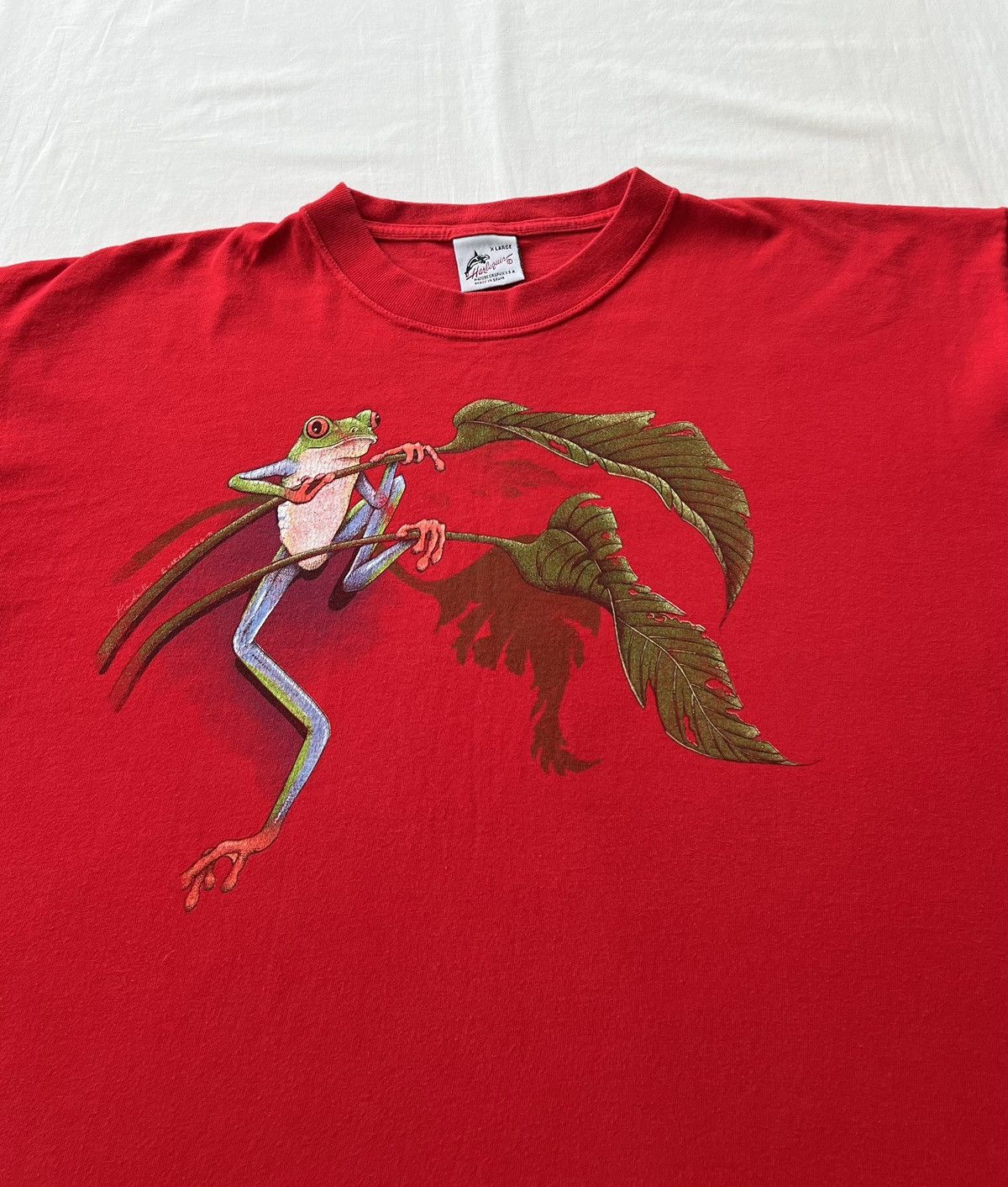 Vintage Vintage 1991 Harlequin Frog Ken Drewke Nature Red T-shirt Size US XL / EU 56 / 4 - 3 Thumbnail