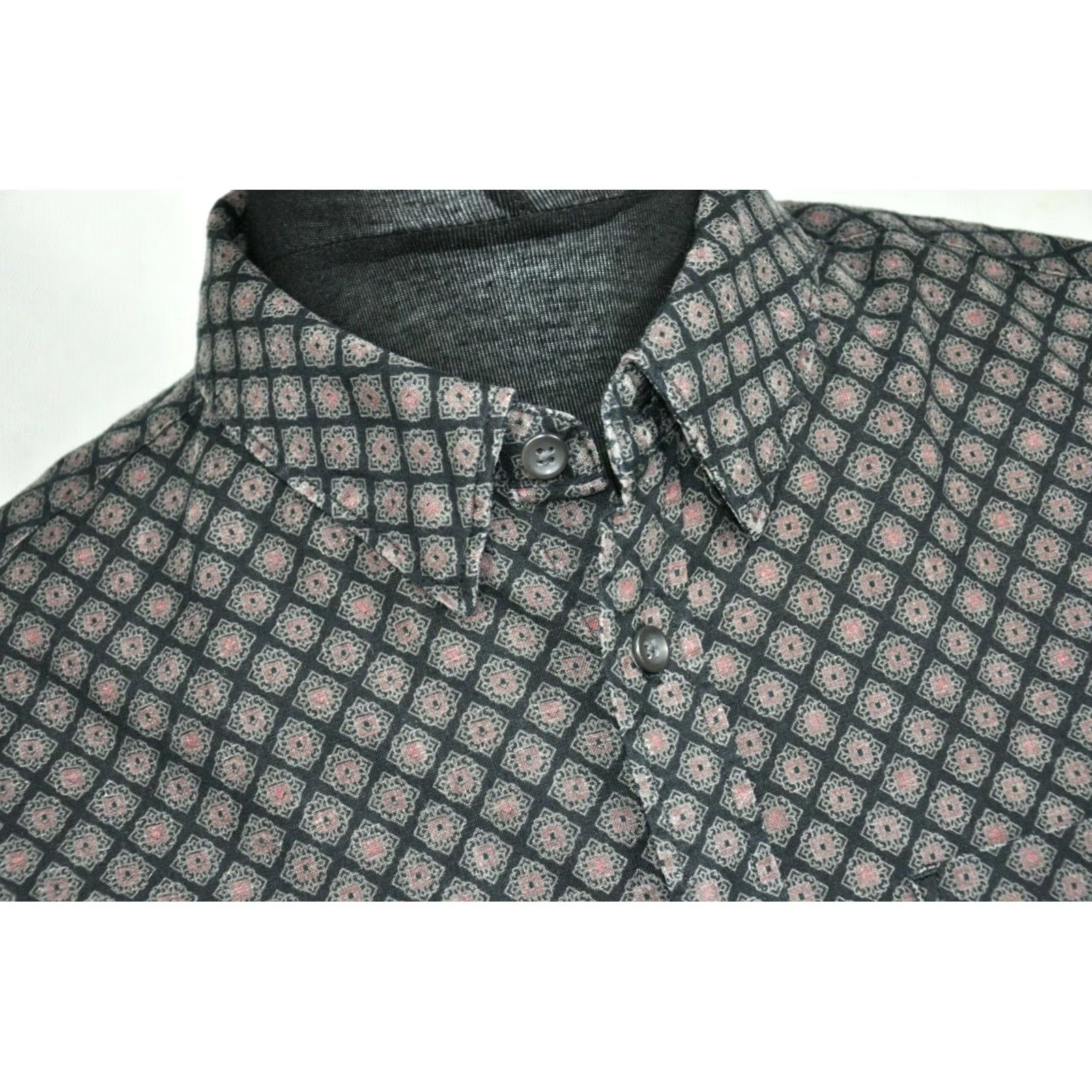 Allsaints AllSaints Montpezat Shirt Men M Linen 55% Linen 45% Cotton Geometric Button-Down Long Sleeve Multicolor"} Size US M / EU 48-50 / 2 - 4 Thumbnail