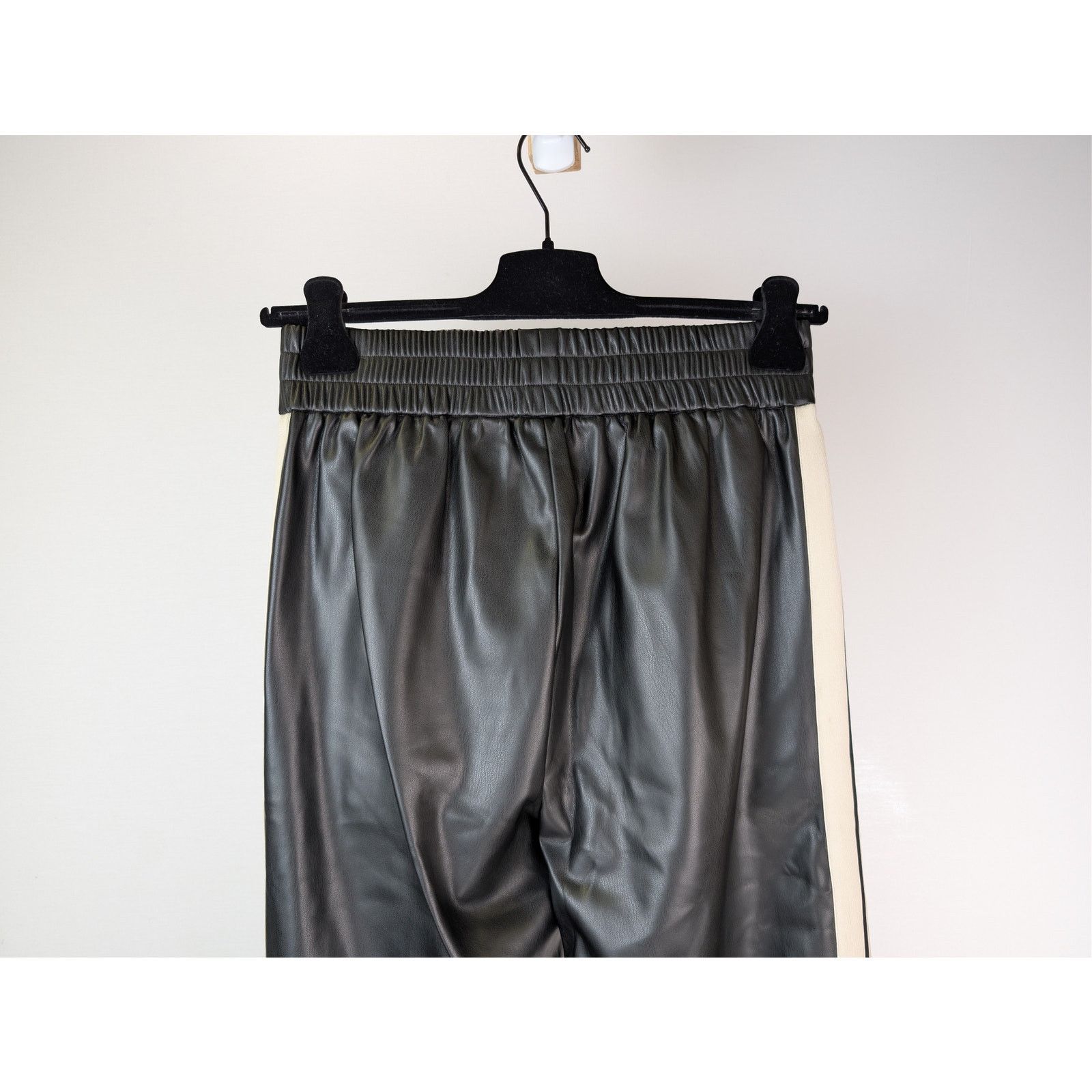 Palm Angels o1rshd1 Leather Effect Track Pants in Black / Off White Size US 36 / EU 52 - 13 Thumbnail