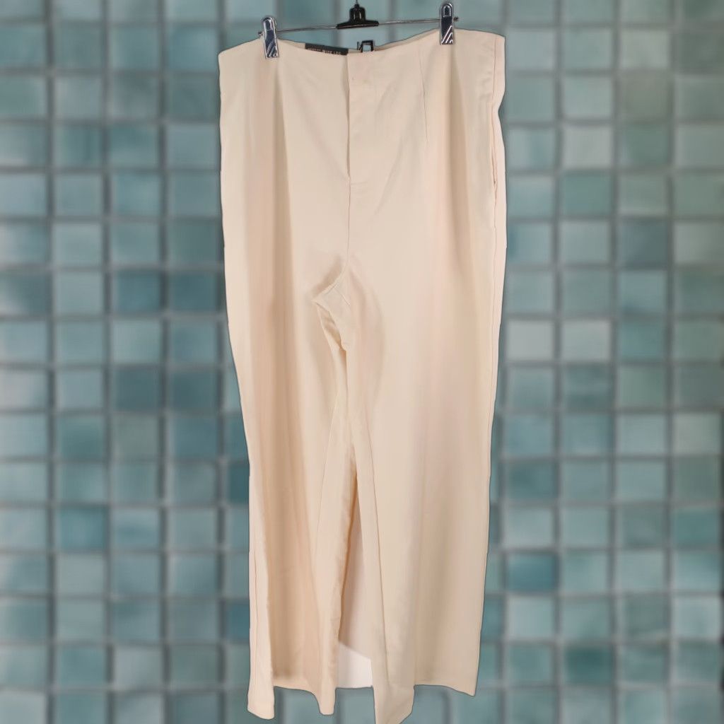 Vintage VINTAGE Who What Wear Flair Wide Leg High Rise Stretch Peach Pants Women's 14 34X30 Black Dress Pants 34 In Inseam 30 in Size 36" / US 14 / IT 50 - 1 Thumbnail