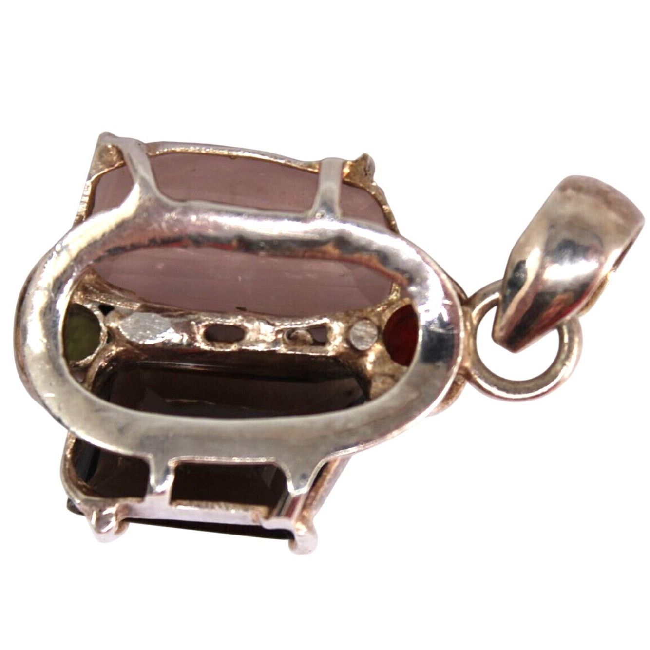 Other Vintage Pendant Peridot Garnet Smoke Rose Quarts 925 Silver Size ONE SIZE - 5 Thumbnail