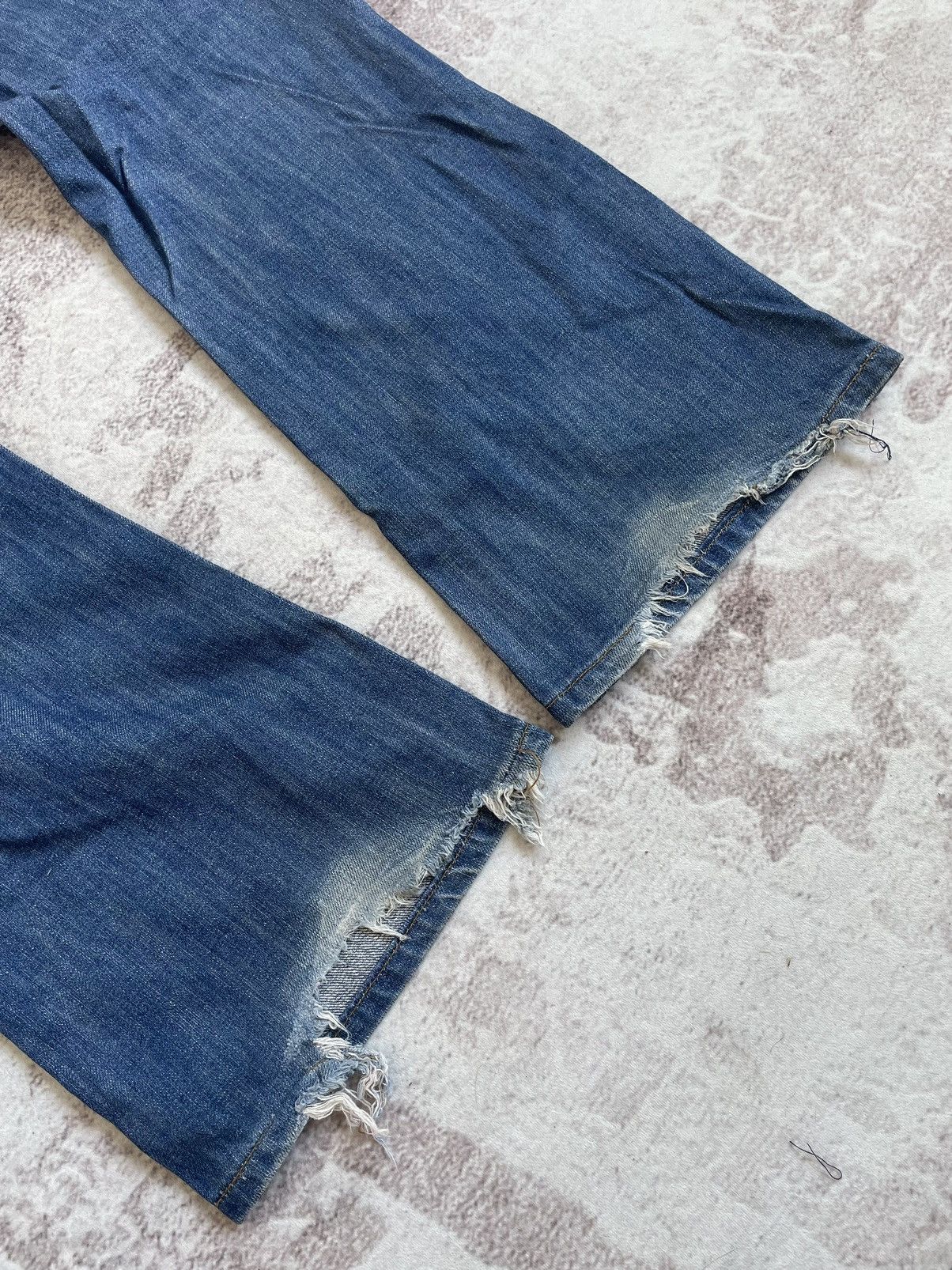 Diesel Black Gold Vintage Y2K Diesel Thrashed Flare Denim Pants Size US 31 - 14 Thumbnail
